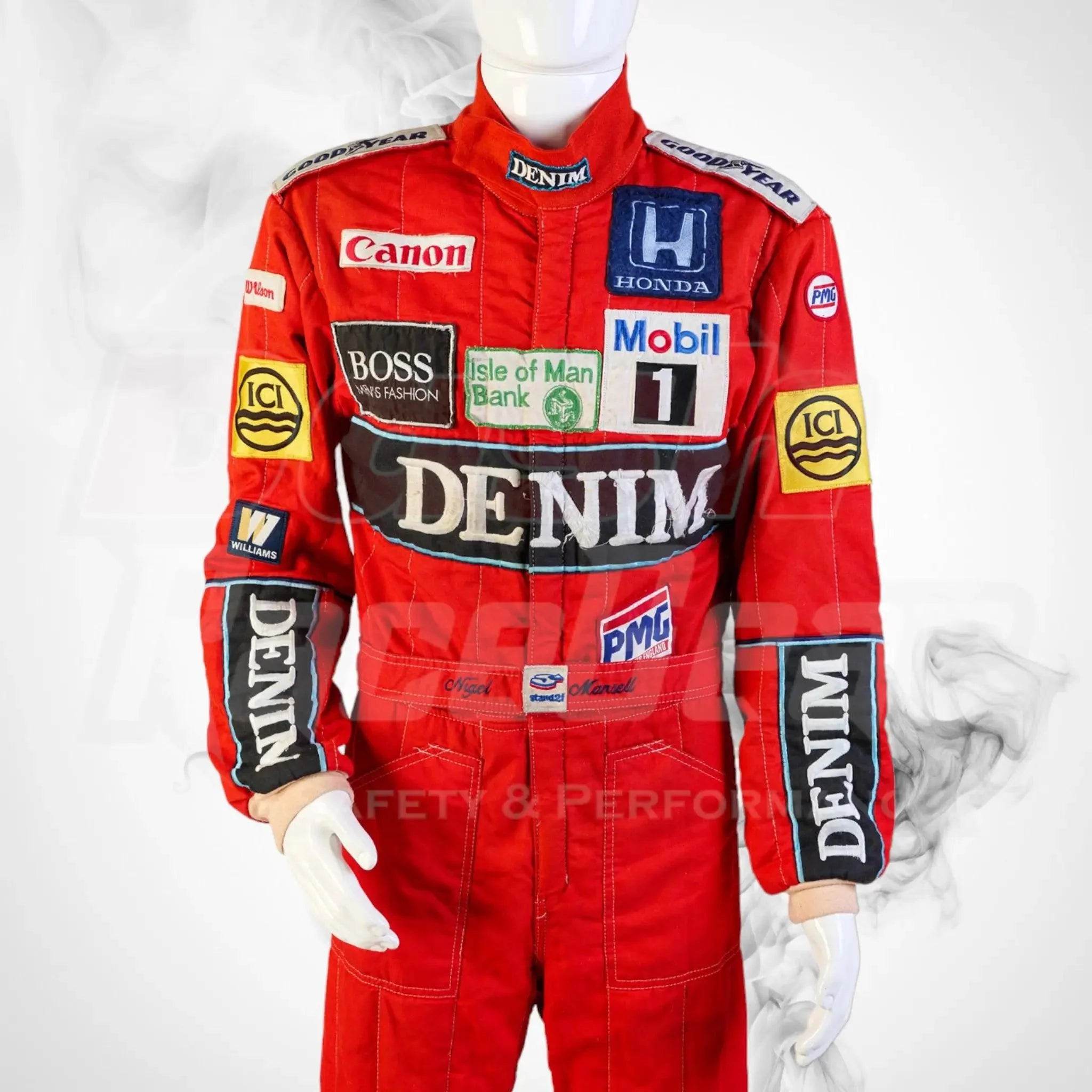 1986 Canon Williams Stand 21 Formula 1 NIGEL MANSELL’S Race Suit - Dash Racegear Store