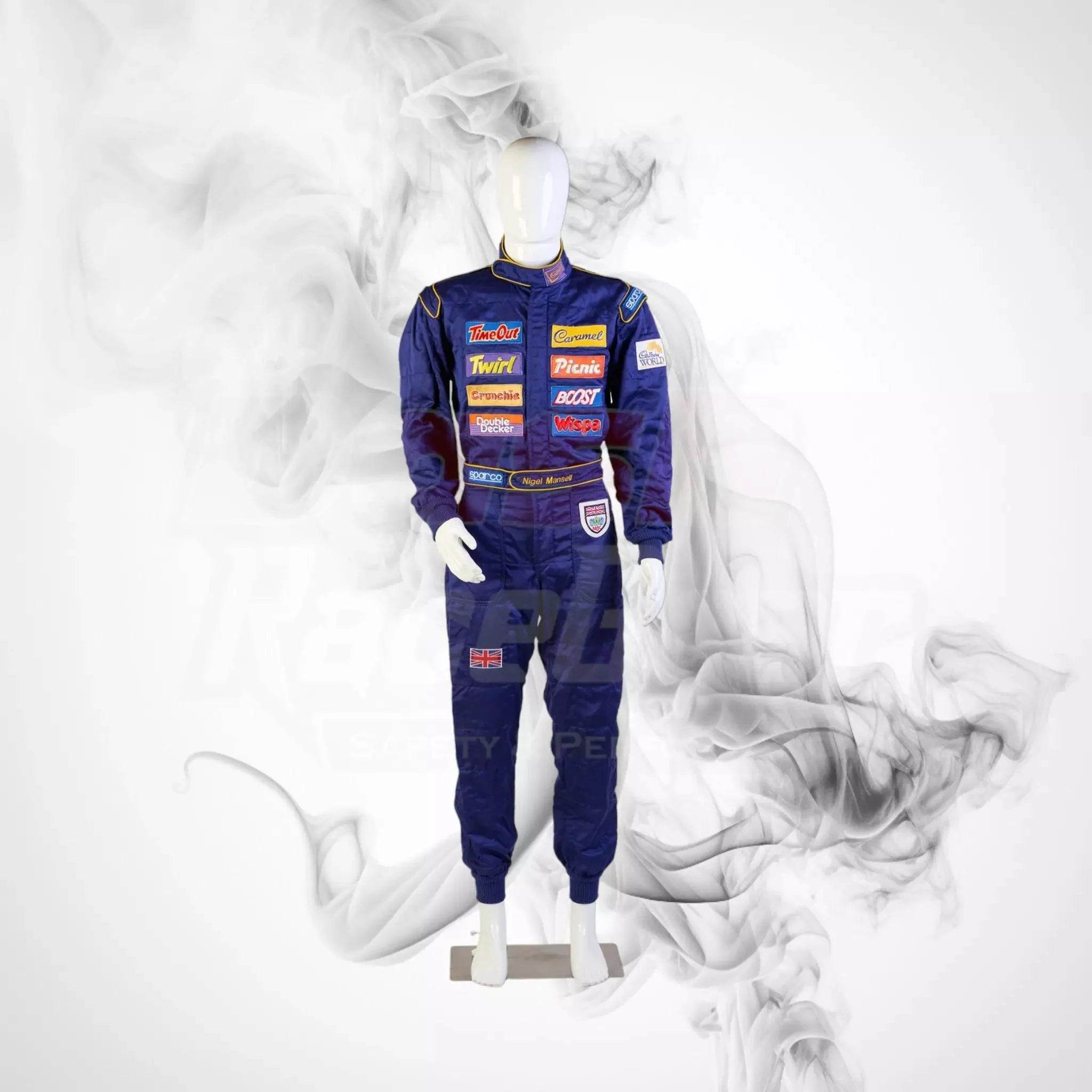 1995 ‘Race The Ace’ Cadbury's Chocolate Sparco NIGEL MANSELL’S Race Suit - Dash Racegear Store