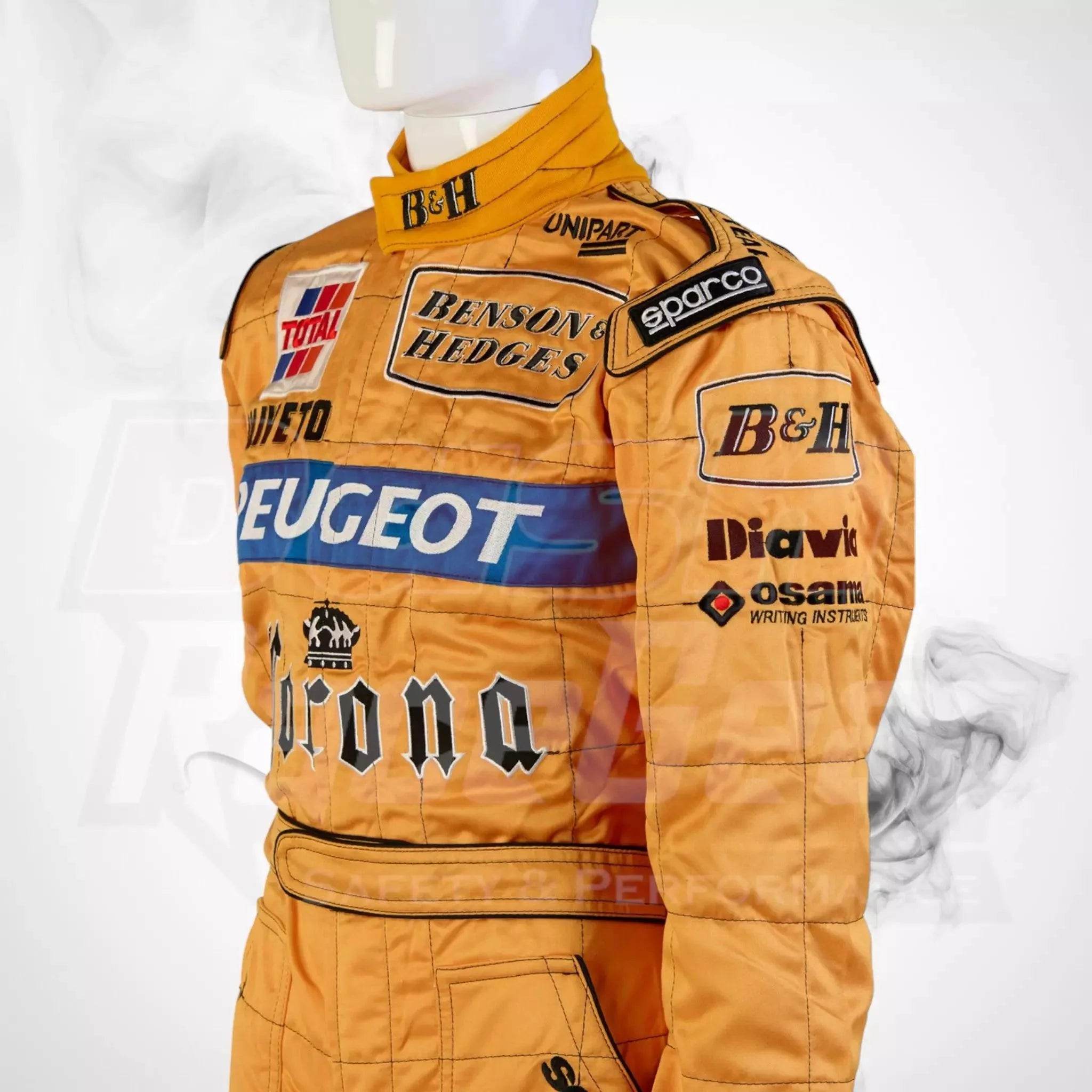 1996 Jordan Peugeot Benson & Hedges Sparco Formula 1 NIGEL MANSELL’S Race Suit - Dash Racegear Store