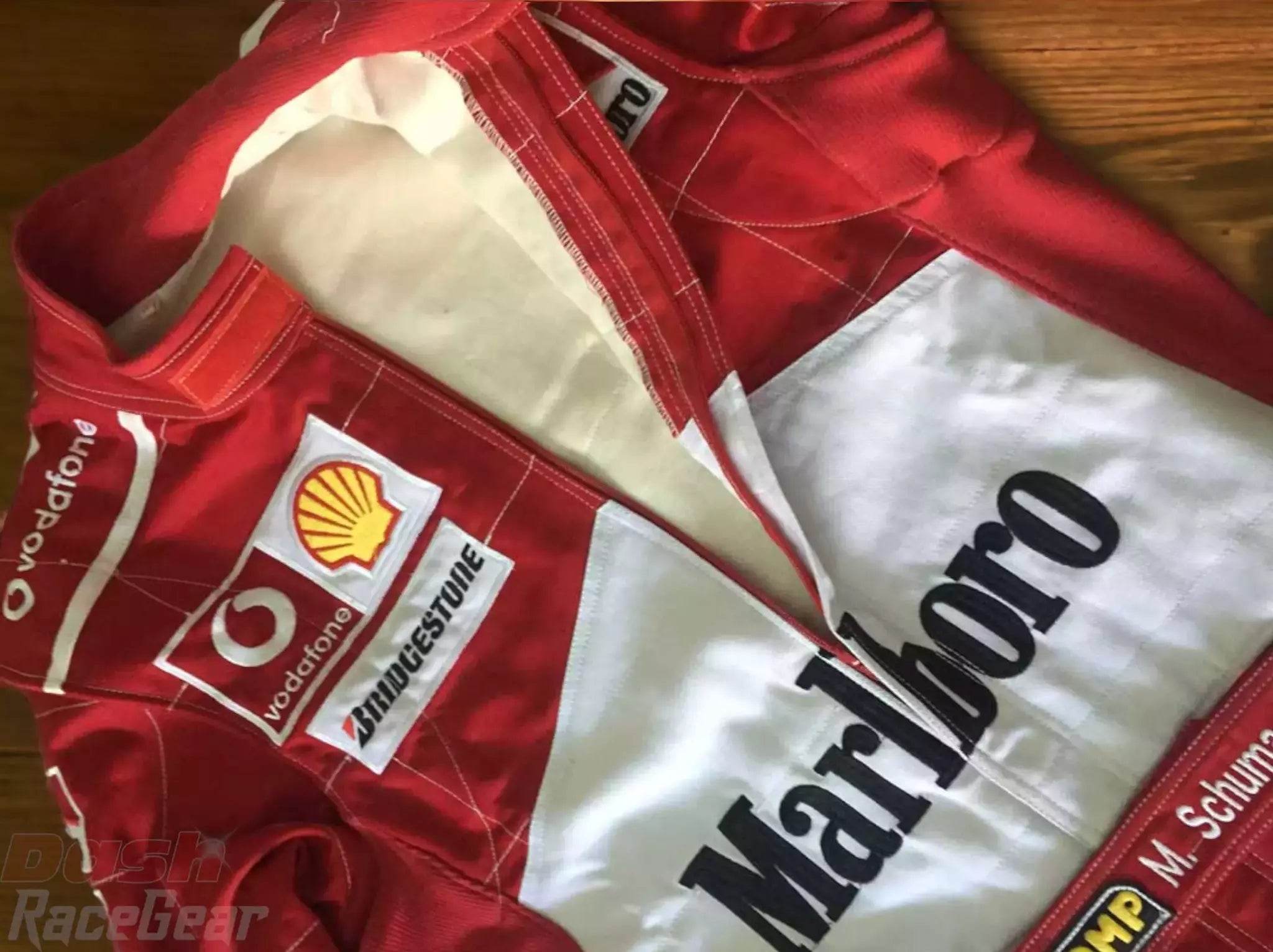 2004 Michael Schumacher Ferrari F1 Embroidered Racing Suit - Dash Racegear Store