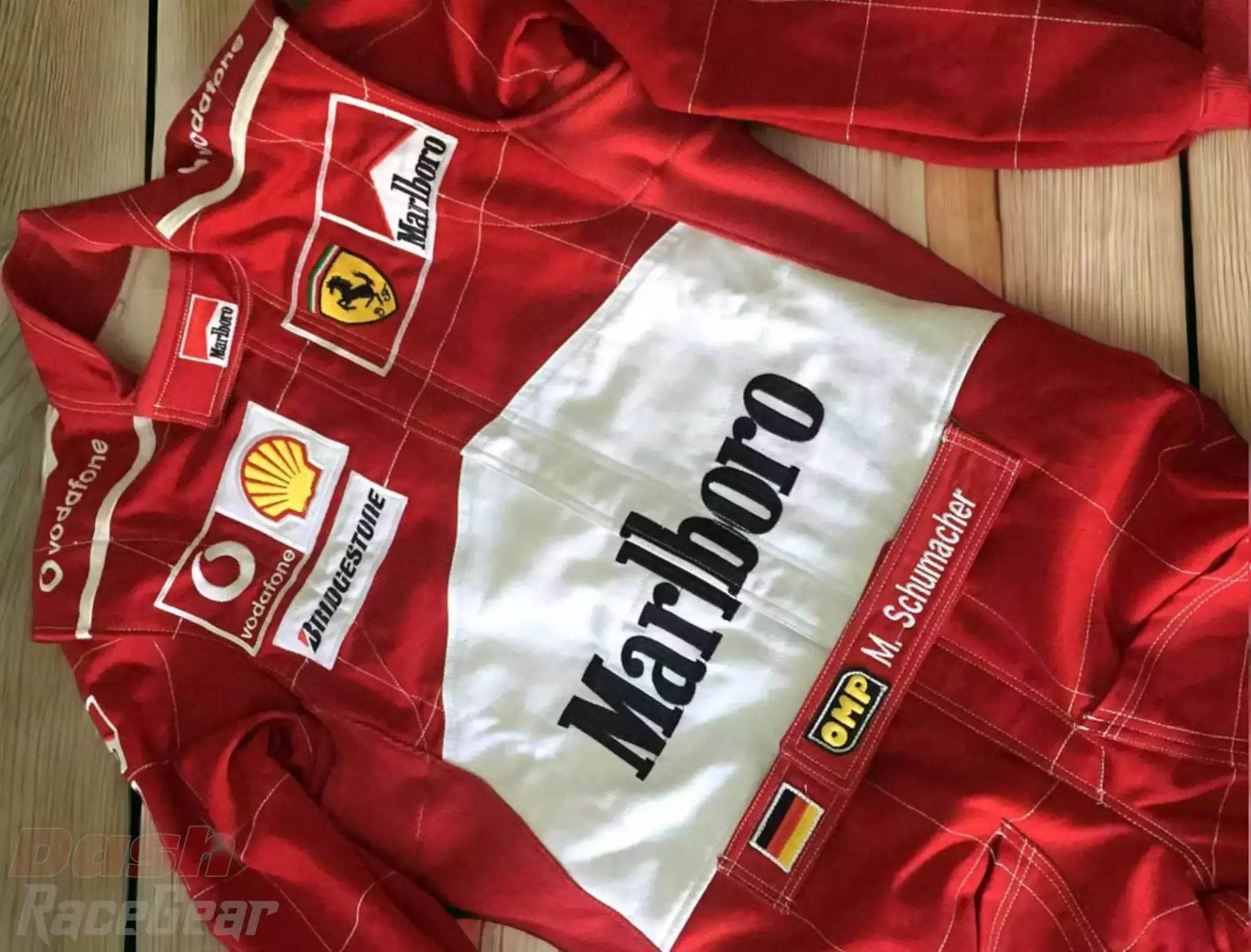 2004 Michael Schumacher Ferrari F1 Embroidered Racing Suit - Dash Racegear Store