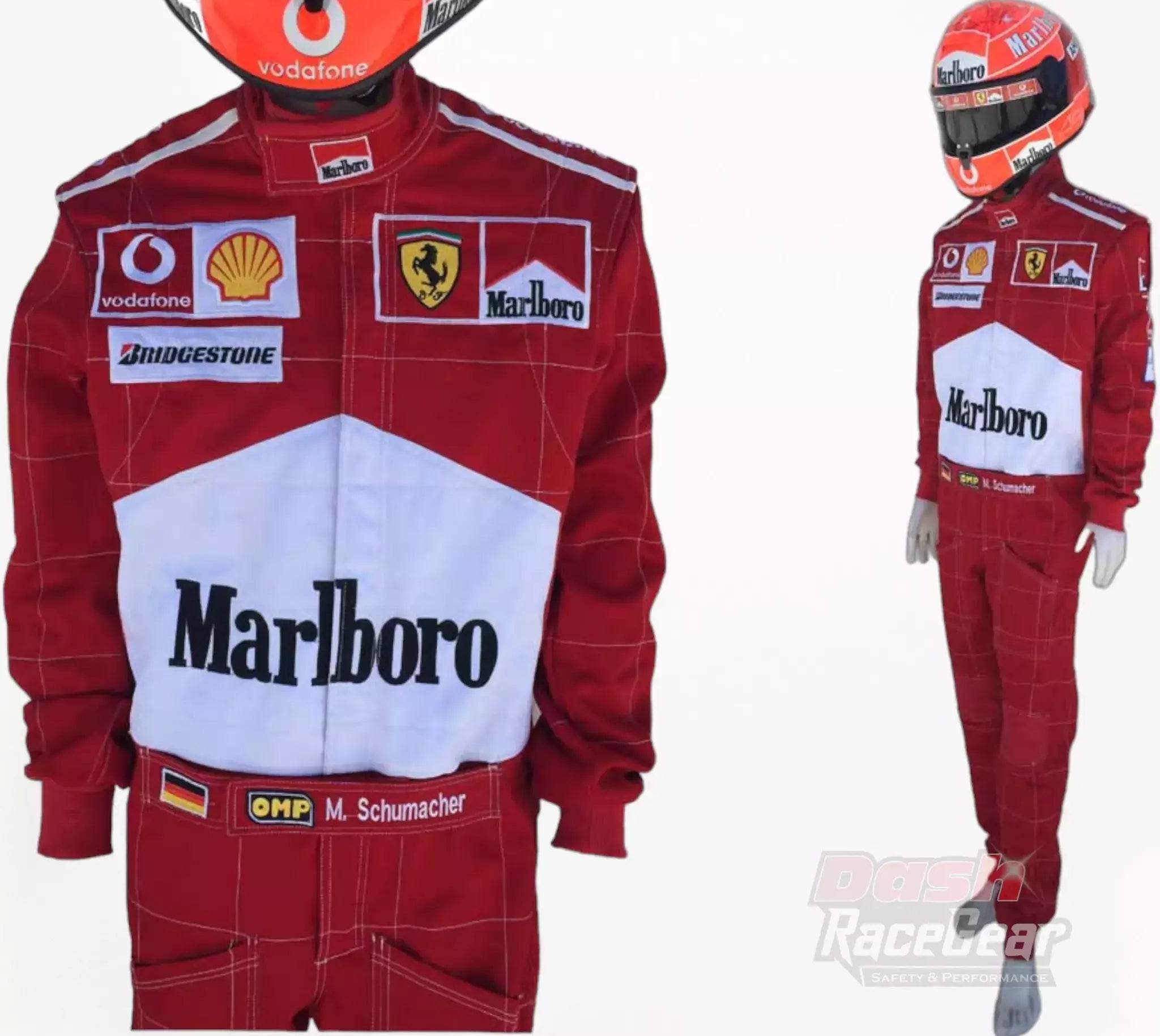 2004 Michael Schumacher Ferrari F1 Embroidered Racing Suit - Dash Racegear Store