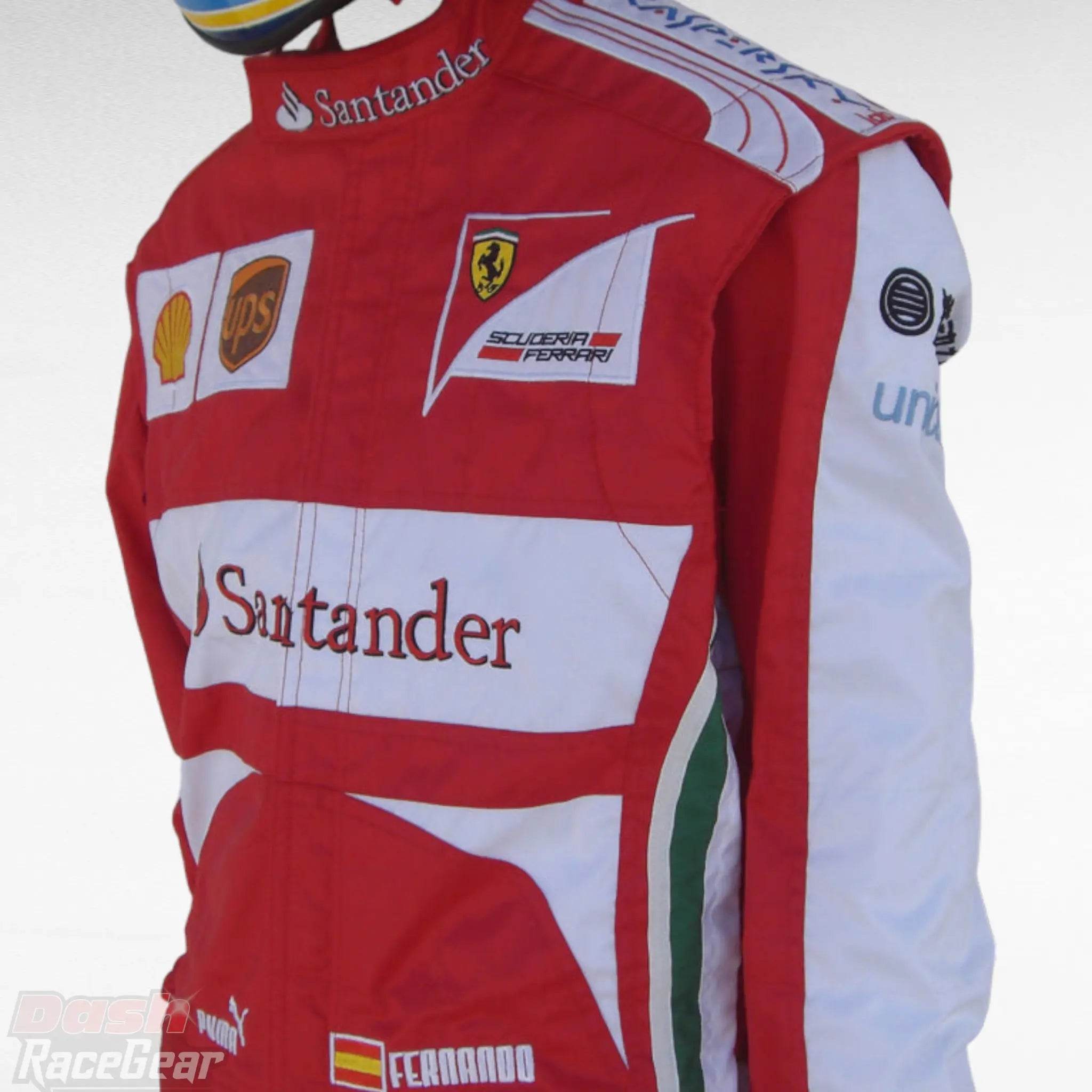 2013 Fernando Alonso Ferrari F1 Embroidered Racing Suit - Dash Racegear Store