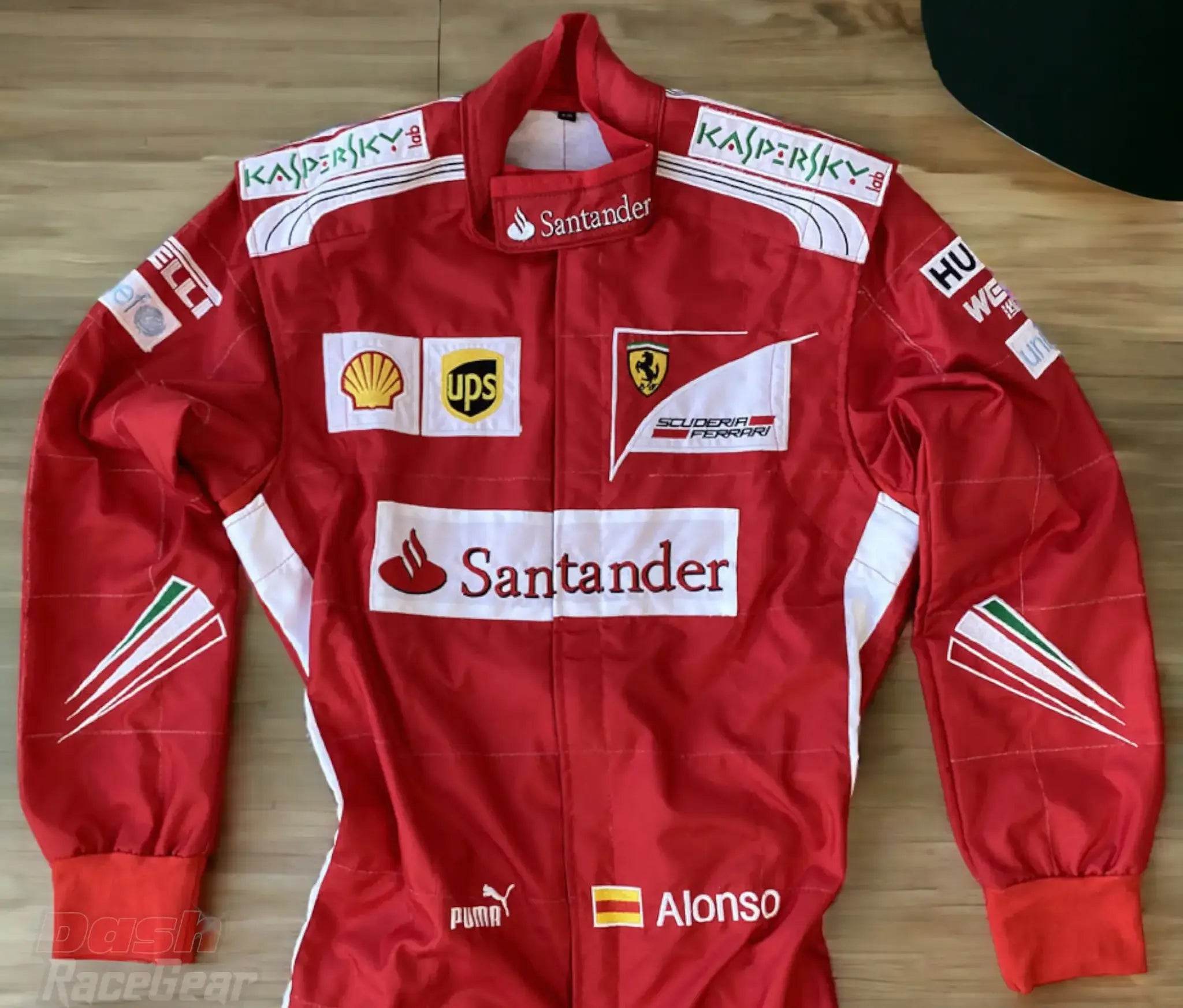 2014 Fernando Alonso Ferrari F1 Embroidered Racing Suit - Dash Racegear Store