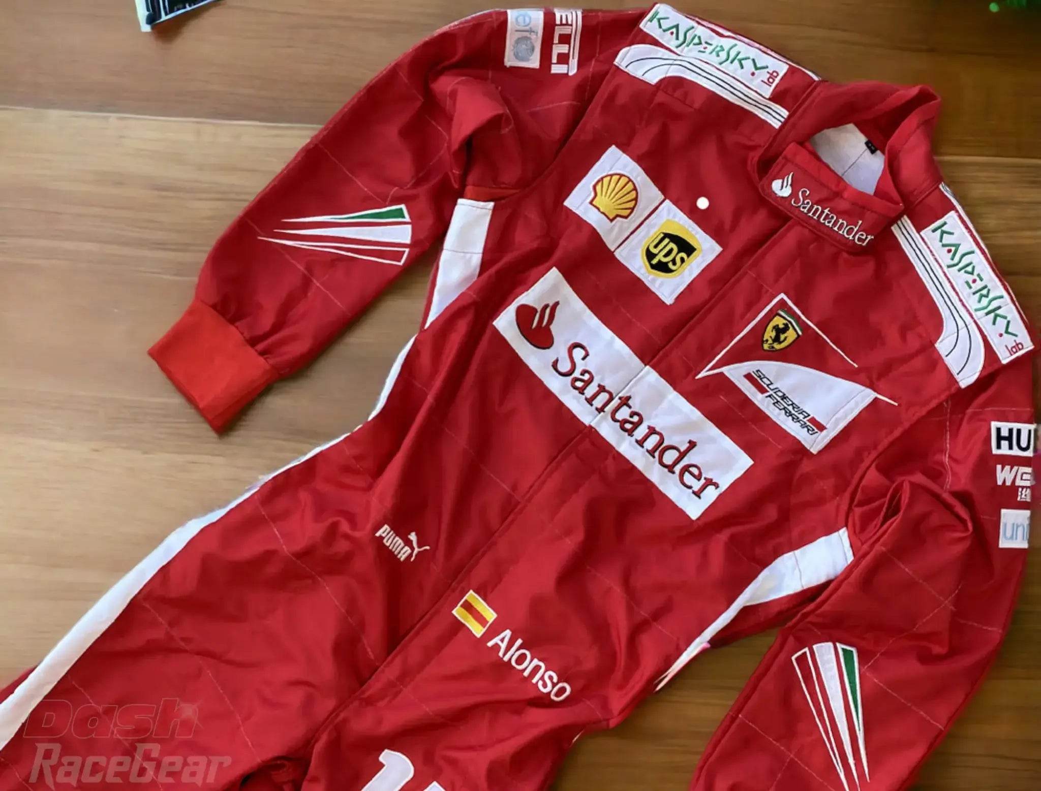 2014 Fernando Alonso Ferrari F1 Embroidered Racing Suit - Dash Racegear Store
