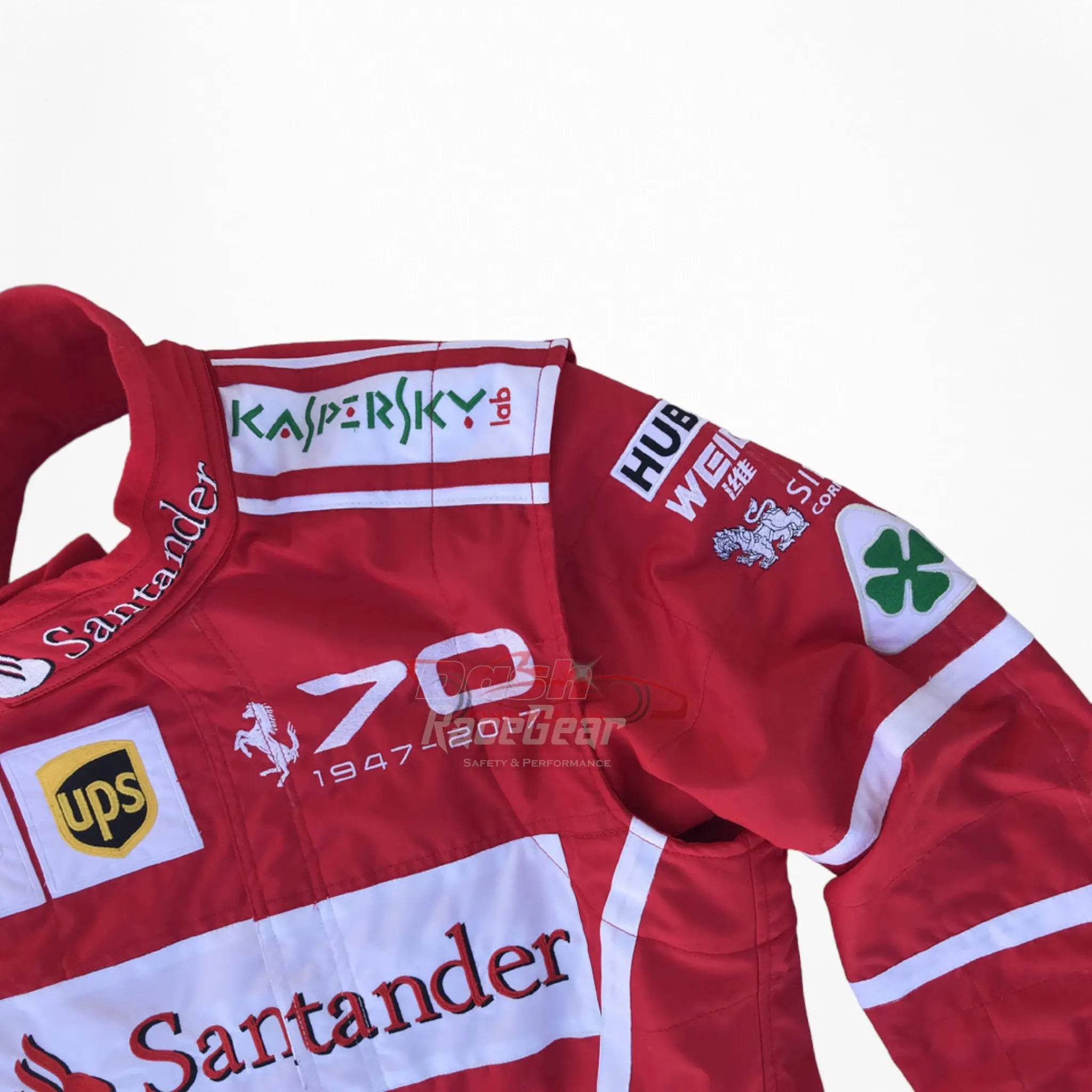 2017 Sebastian Vettel Ferrari 70th Anniversary F1 Embroidered Racing Suit -Monza GP - Dash Racegear Store