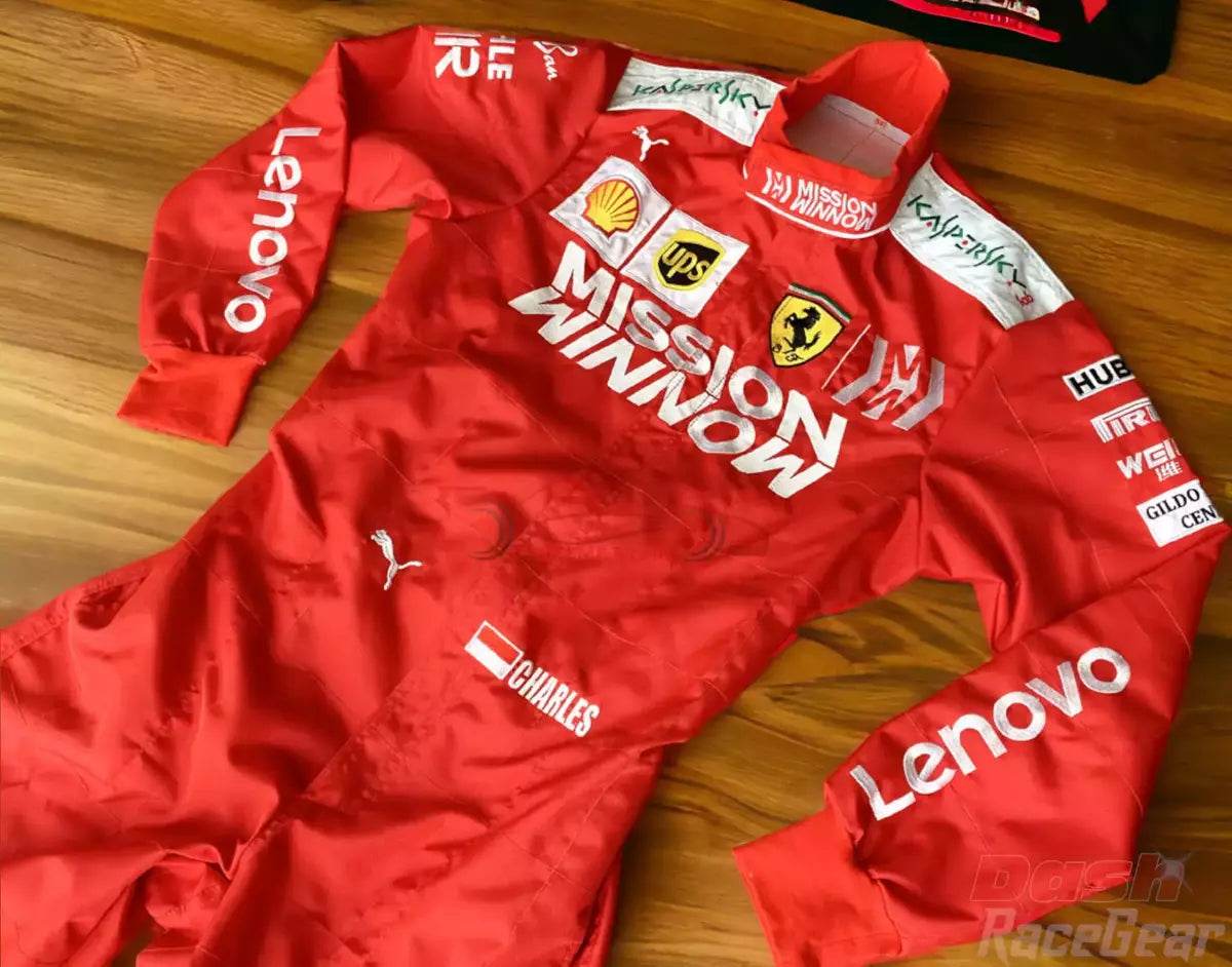 2019 Charles Leclerc Ferrari Mission Winnow F1 Embroidered Racing Suit - Dash Racegear Store