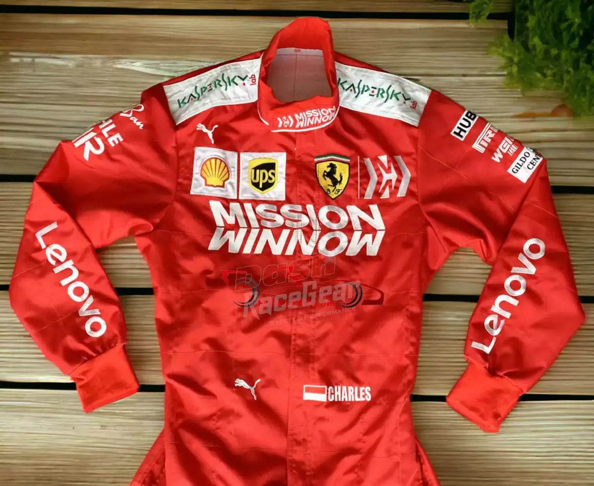 2019 Charles Leclerc Ferrari Mission Winnow F1 Embroidered Racing Suit - Dash Racegear Store