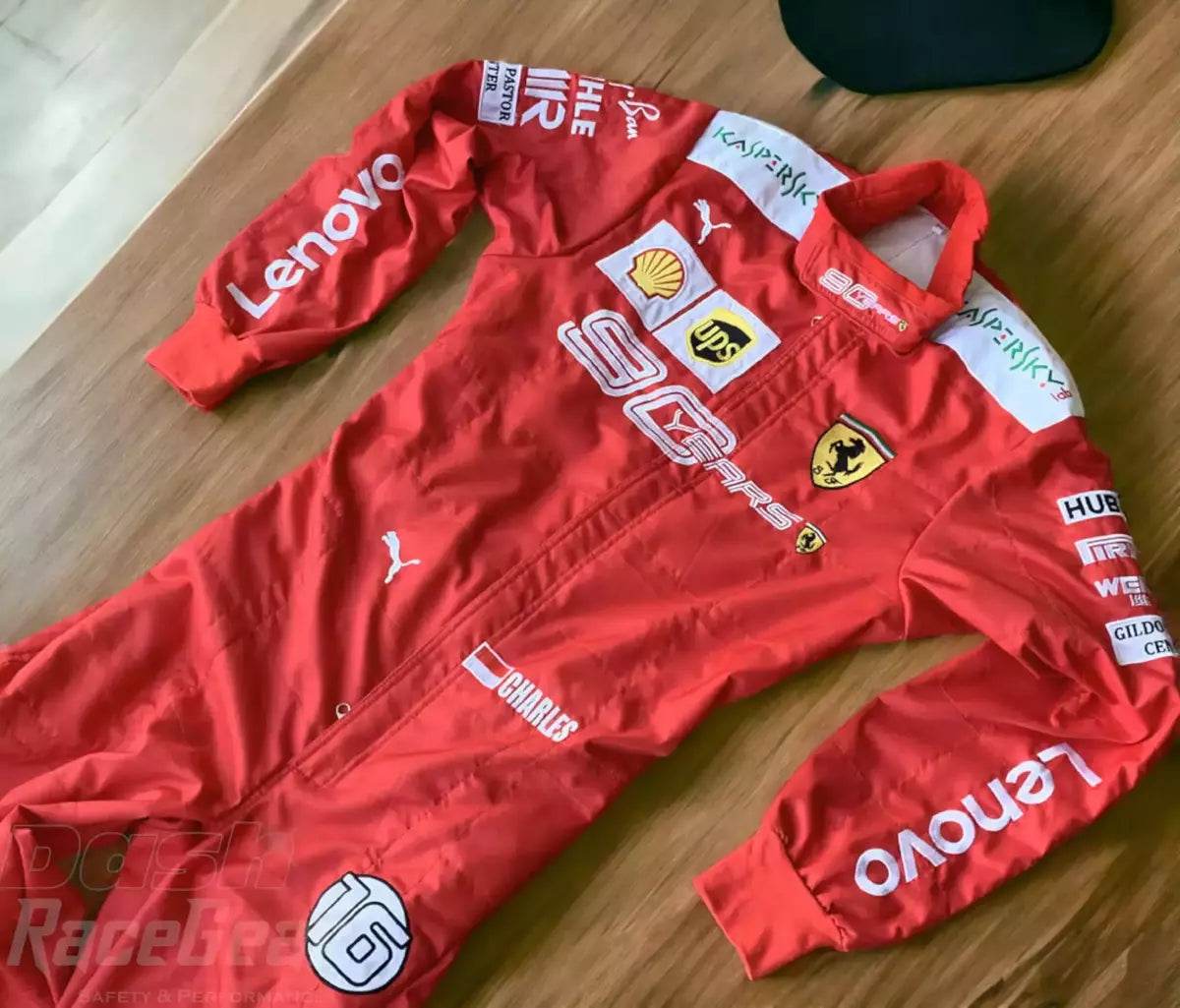 2019 Charles Leclerc Scuderia Ferrari 90 Years Embroided Racing Suit - Dash Racegear Store