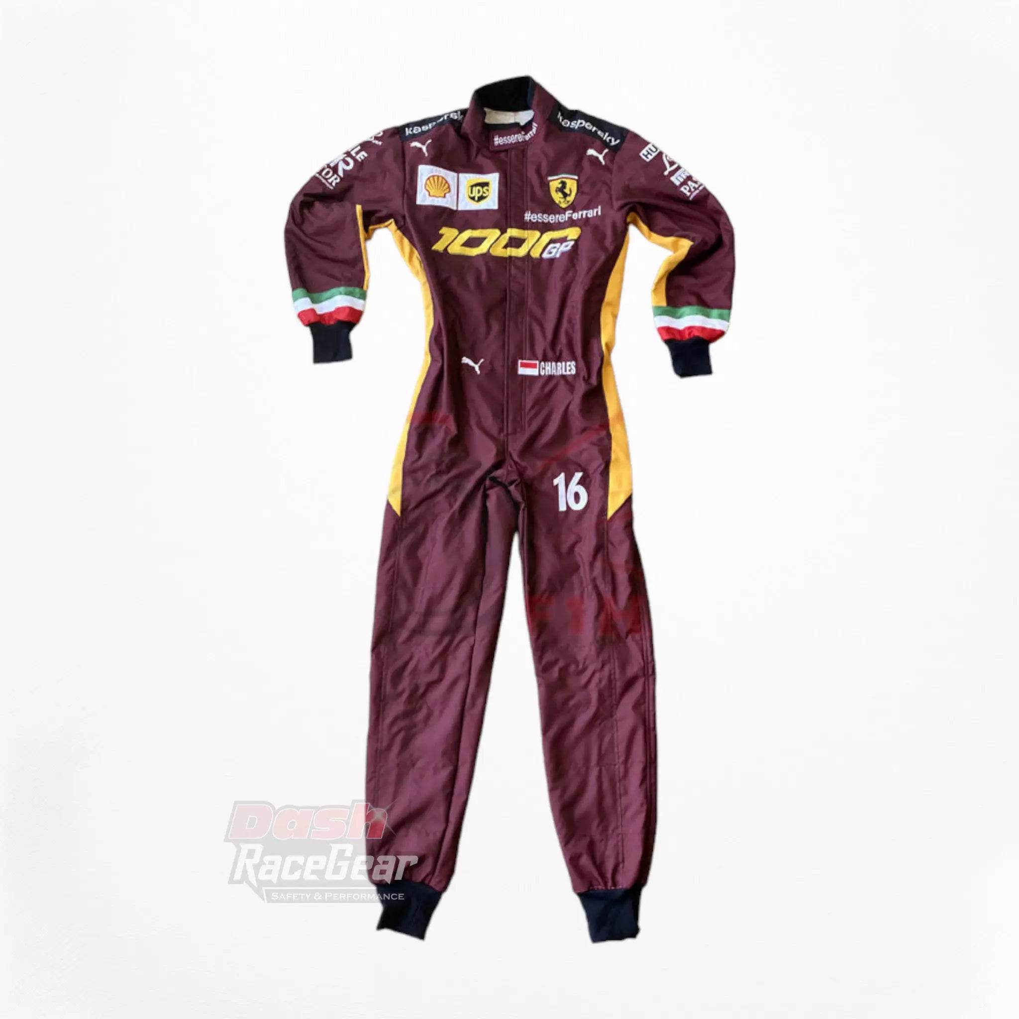 2020 Charles Leclerc Ferrari 1000 GP F1 Embroidered Racing Suit - Dash Racegear Store