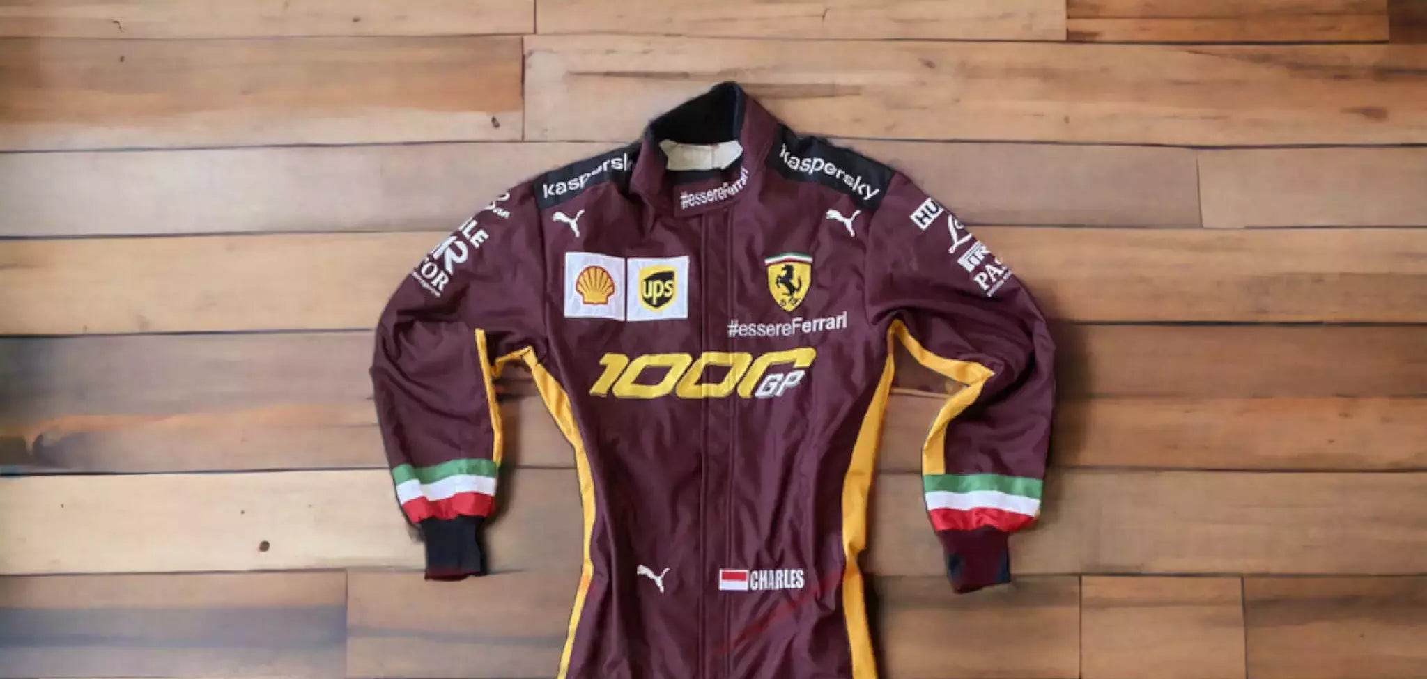 2020 Charles Leclerc Ferrari 1000 GP F1 Embroidered Racing suit - Dash Racegear Store