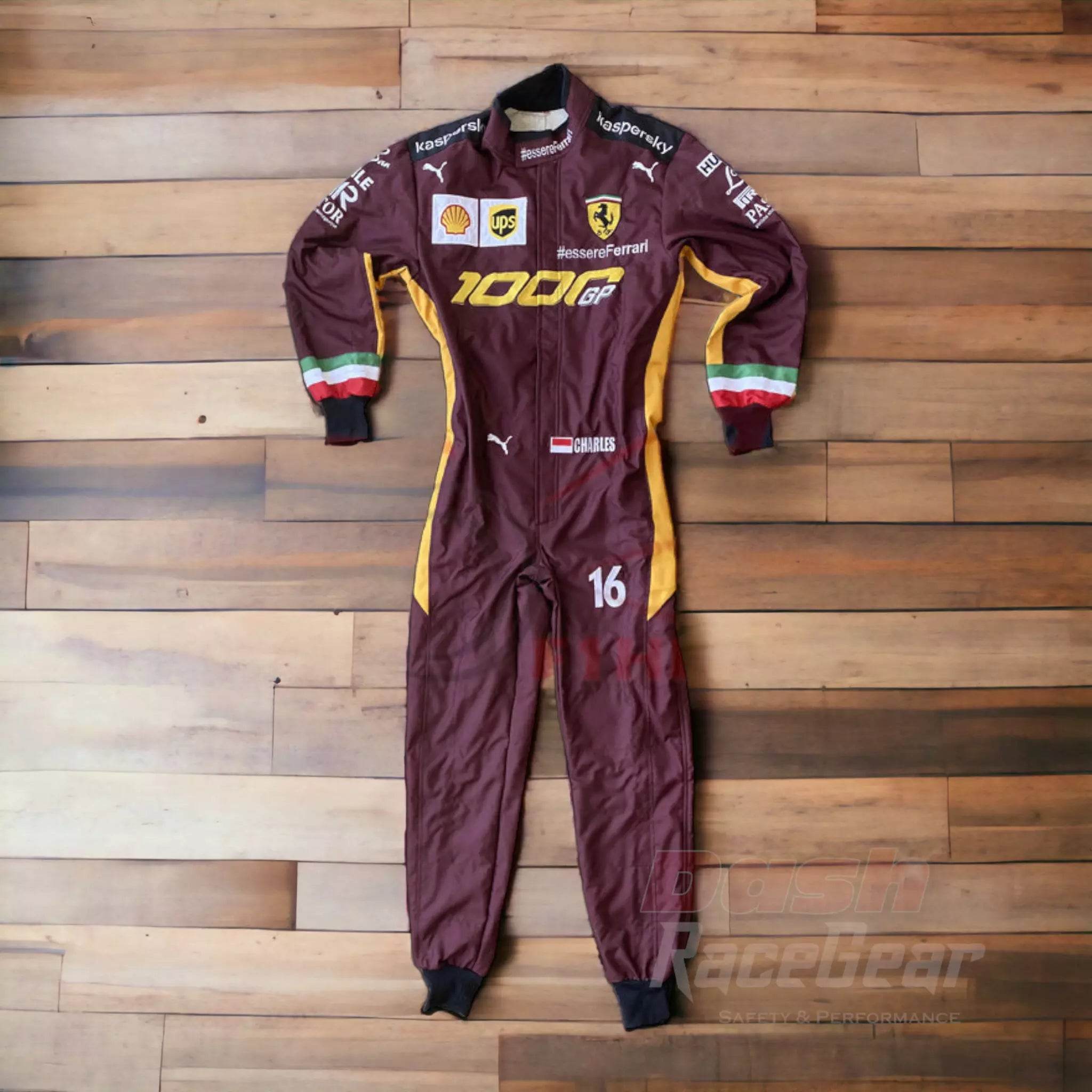 2020 Charles Leclerc Ferrari 1000 GP F1 Embroidered Racing suit - Dash Racegear Store