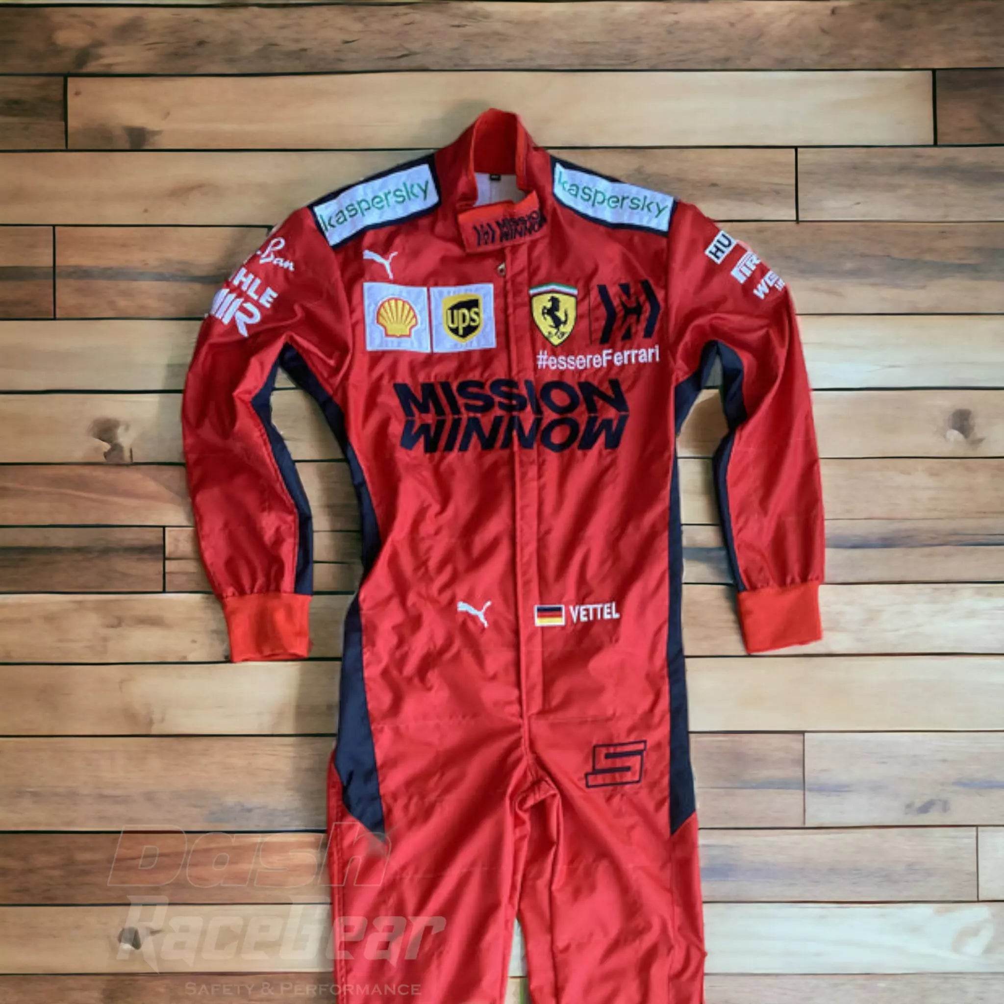 2020 Sebastian Vettel Ferrari Mission Winnow F1 Embroidered Racing suit - Dash Racegear Store