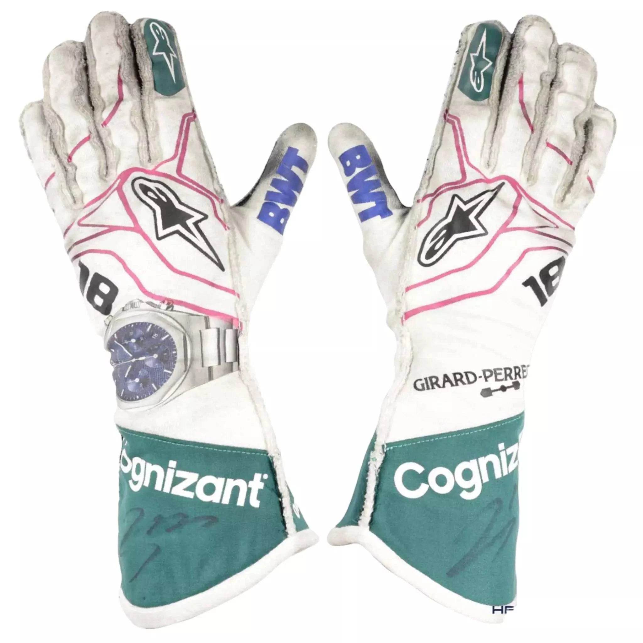 2021 Lance Stroll Aston Martin F1 Racing Gloves - Dash Racegear Store