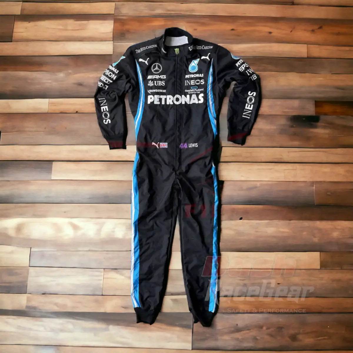 2021 Lewis Hamilton Mercedes Benz F1 Embroidered Race Suit - Dash Racegear Store
