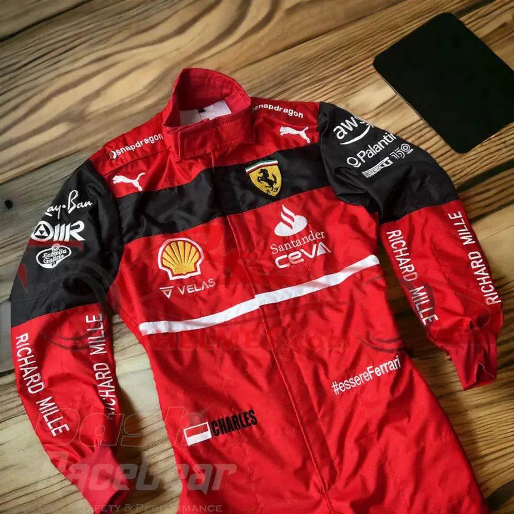 2022 Charles Leclerc Ferrari Embroidered F1 Racing Suit - Dash Racegear Store