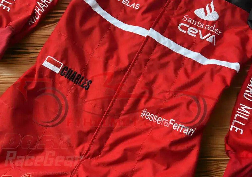 2022 Charles Leclerc Ferrari Embroidered F1 Racing Suit - Dash Racegear Store
