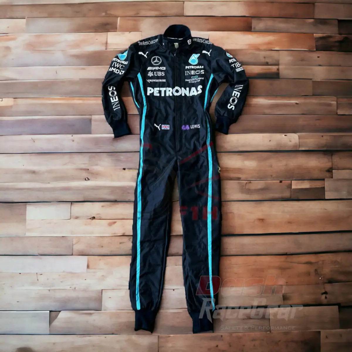 2022 Lewis Hamilton Mercedes Benz F1 Embroidered Race Suit - Dash Racegear Store
