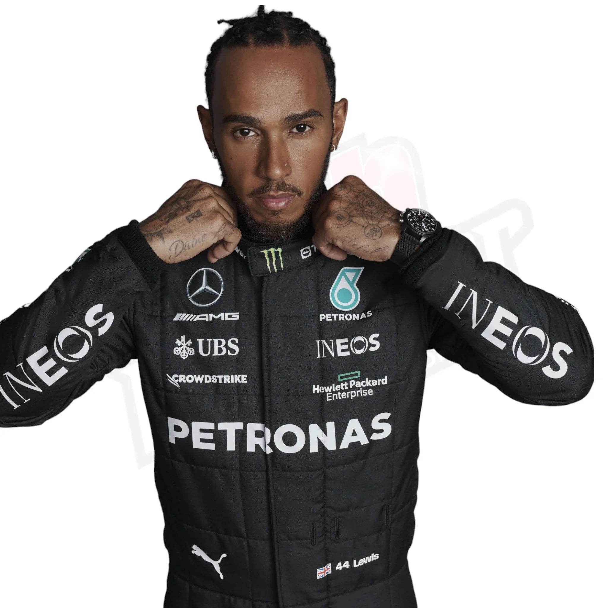 2023 Lewis Hamilton Mercedes-AMG Petronas F1 Team Replica Race Suit - Dash Racegear Store
