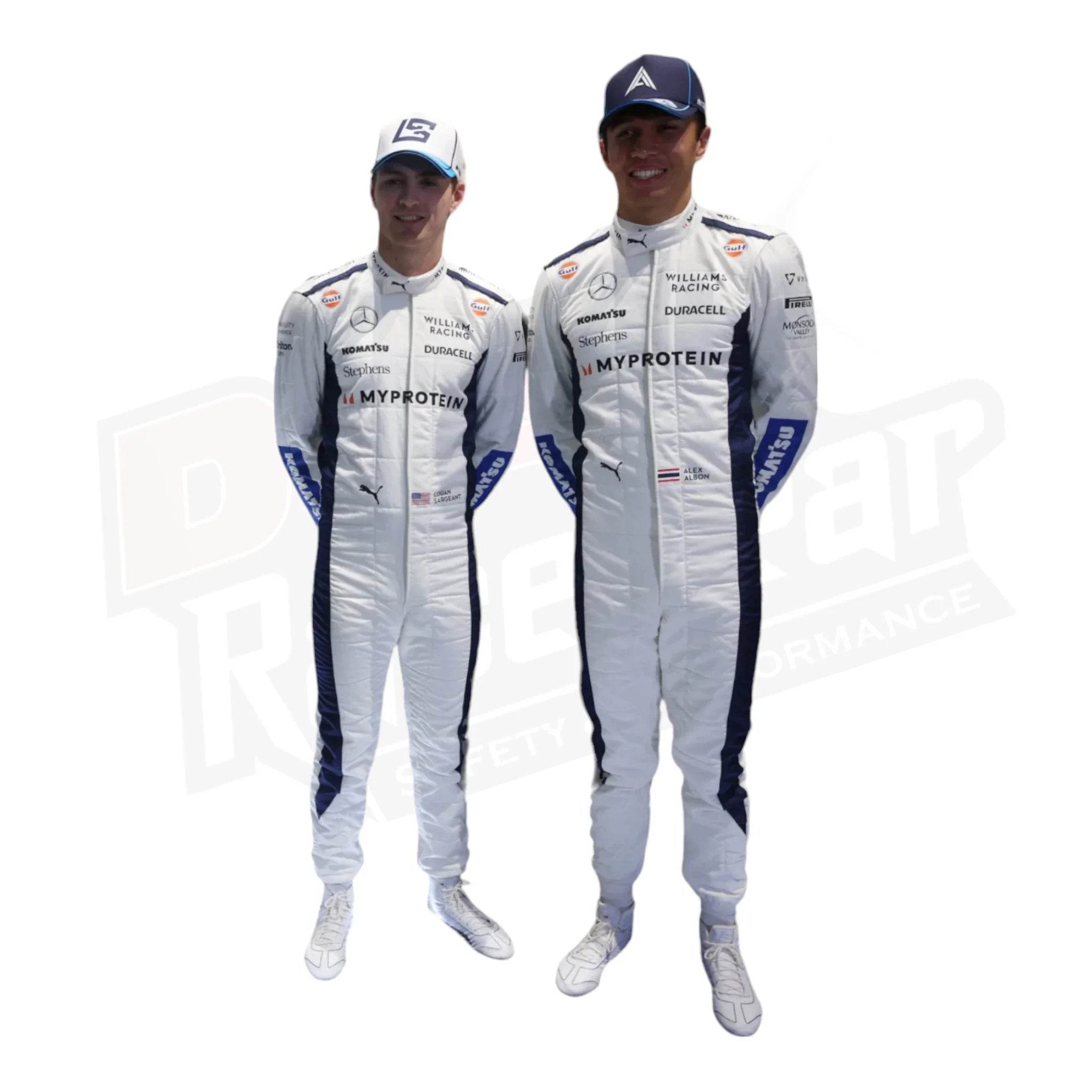 2024 Alex Albon Logan Sargeant Williams F1 Team Race Suit - Dash Racegear Store