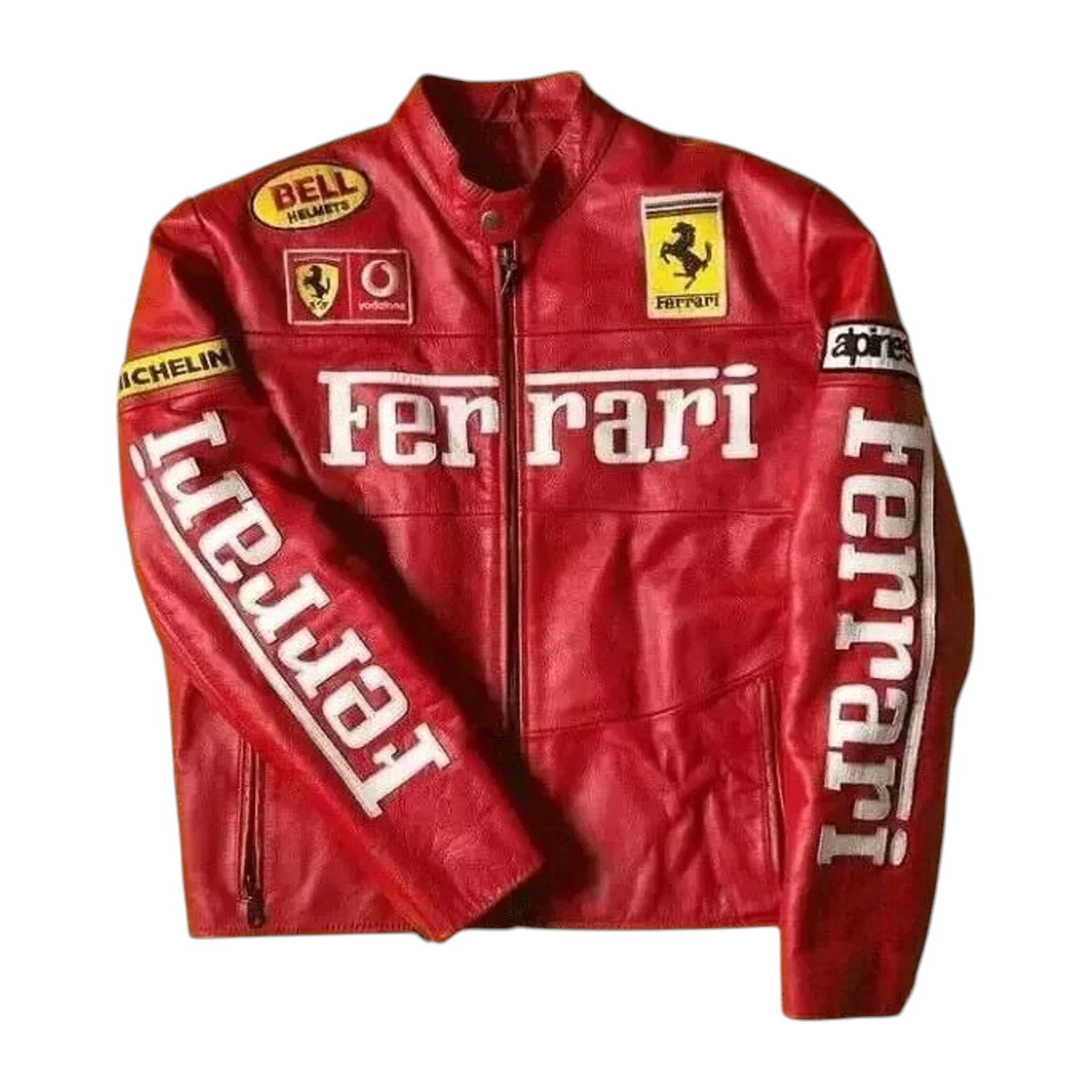 90s Ferrari F1 Real Leather Men Jacket - Dash Racegear Store