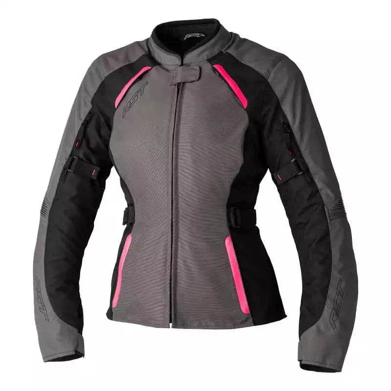 AVA CE LADIES TEXTILE JACKET GREY BLACK NEONPINK
