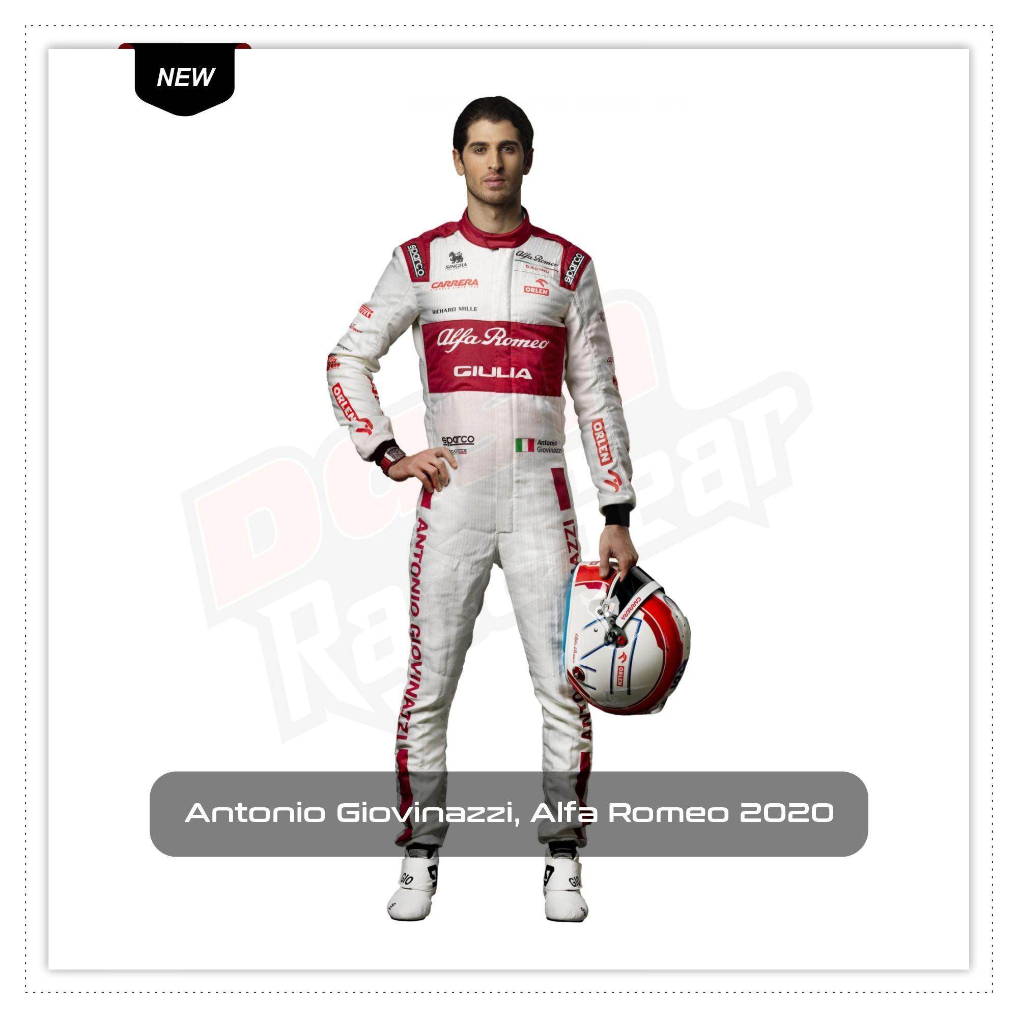 2020 Antonio Giovinazzi Alfa Romeo F1 Race Suit - Dash Racegear Store