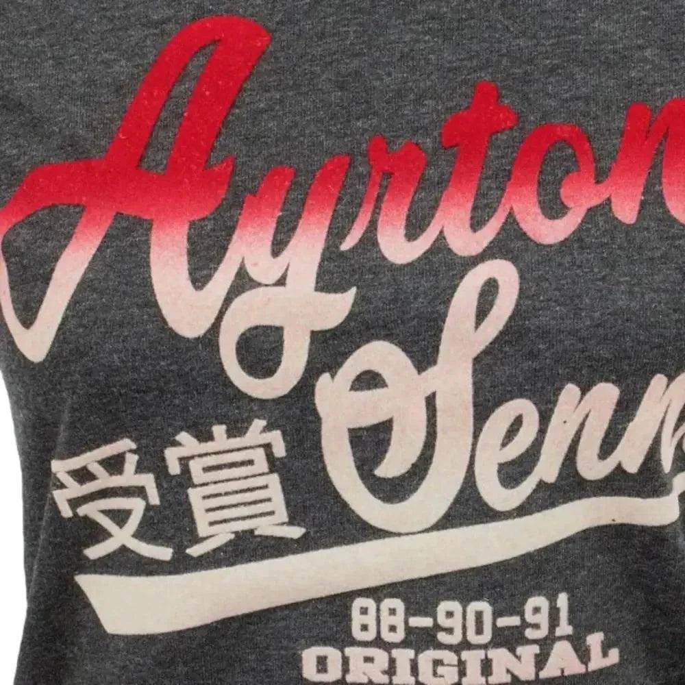 Ayrton Senna Ladies T-Shirt Vintage Grey