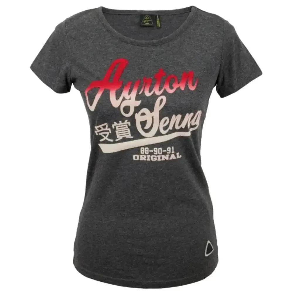 Ayrton Senna Ladies T-Shirt Vintage Grey - Dash Racegear Store