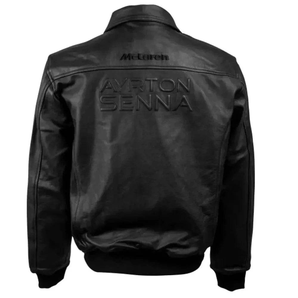 Ayrton Senna McLaren Leather Jacket Three Times World Champion - Dash Racegear Store