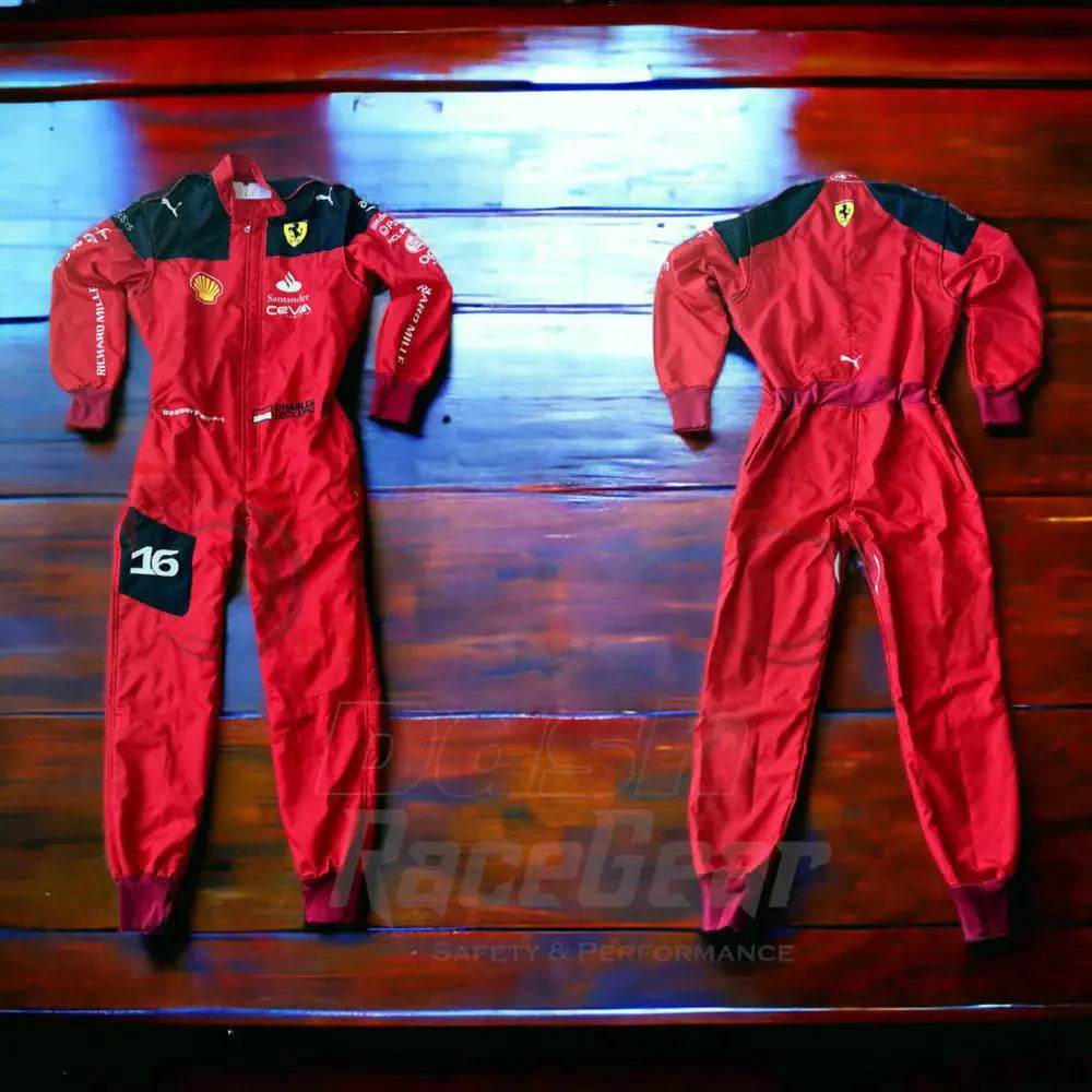 2023 Charles Leclerc Ferrari F1 Embroidered Racing Suit - Dash Racegear Store