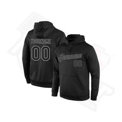 Sudadera deportiva con capucha negra y gris cosida a medida