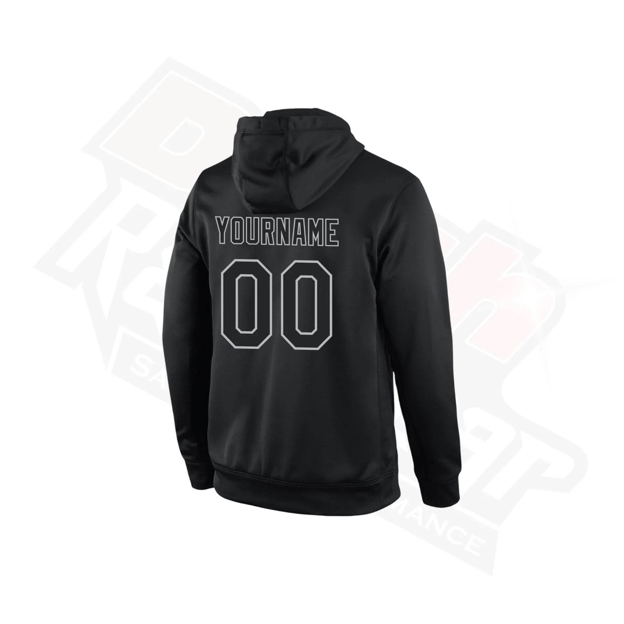 Custom Stitched Black & Gray Sports Pullover Hoodie - Dash Racegear Store