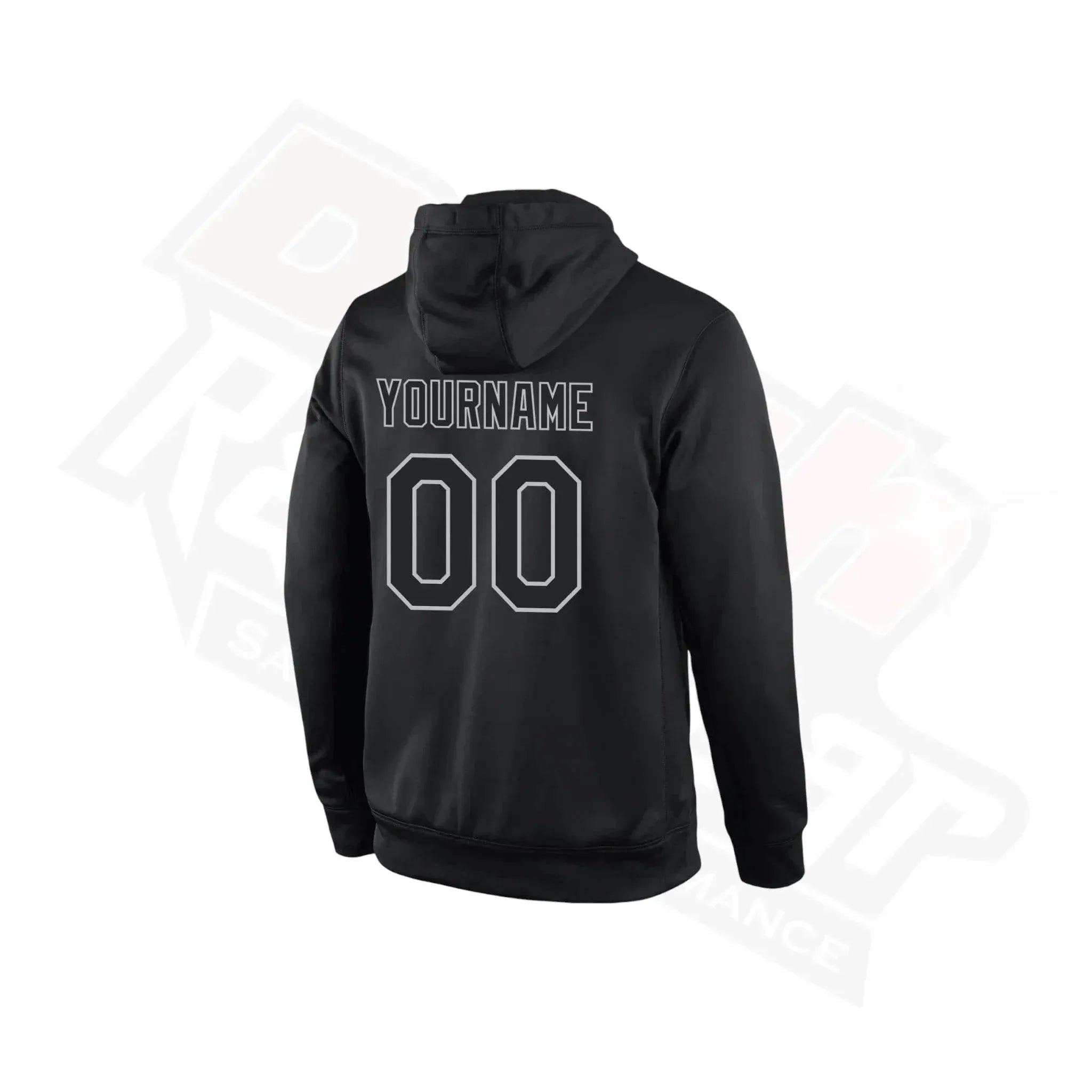 Custom Stitched Black & Gray Sports Pullover Hoodie