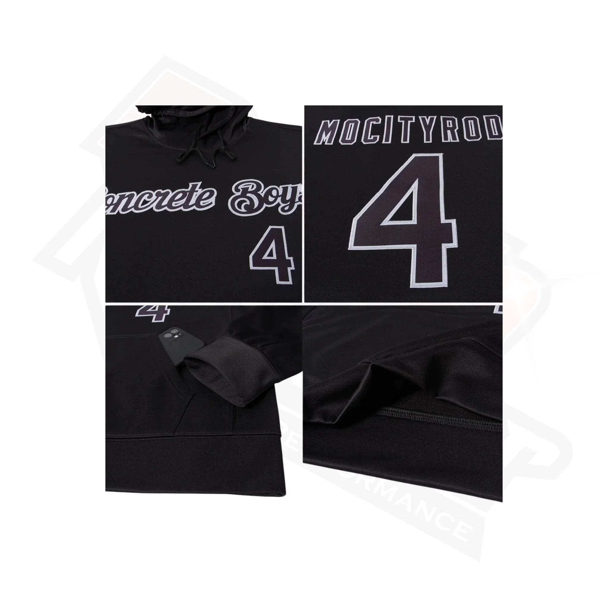 Custom Stitched Black & Gray Sports Pullover Hoodie - Dash Racegear Store