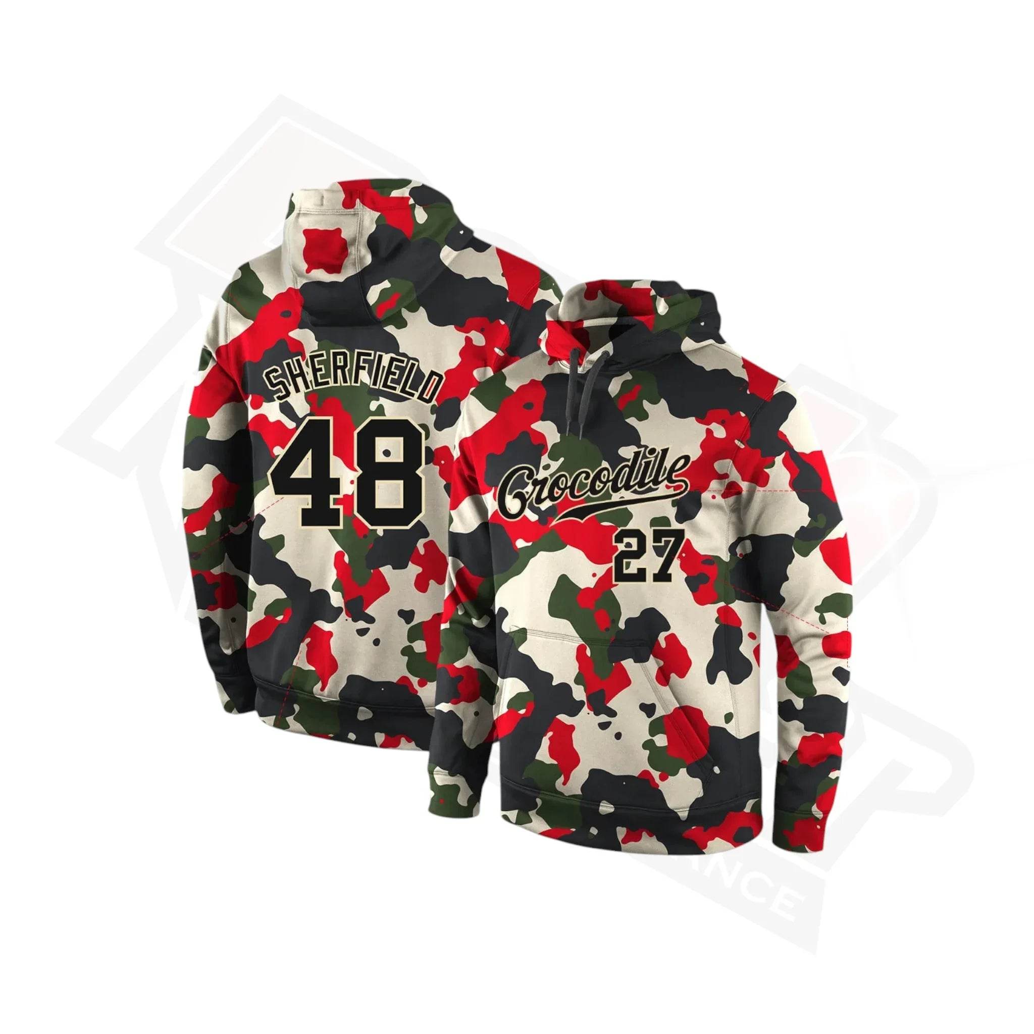 Custom Stitched Camo Black & Cream Sports Hoodie - Dash Racegear Store