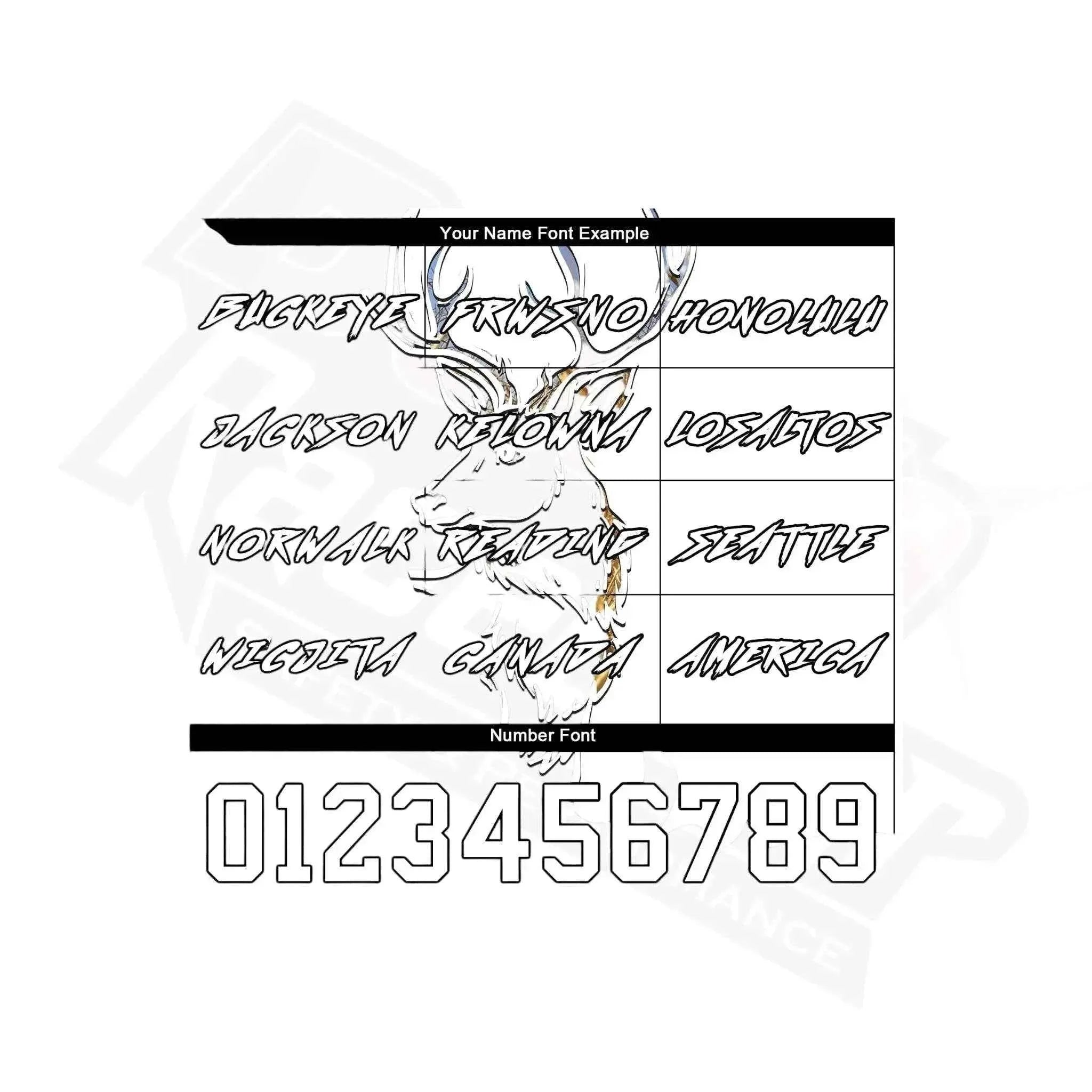 Custom Stitched White & Black-Old Gold 3D Deer Hunting Hoodie