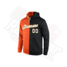 Custom Stitched Orange, White & Black Split Sports Hoodie - Dash Racegear Store