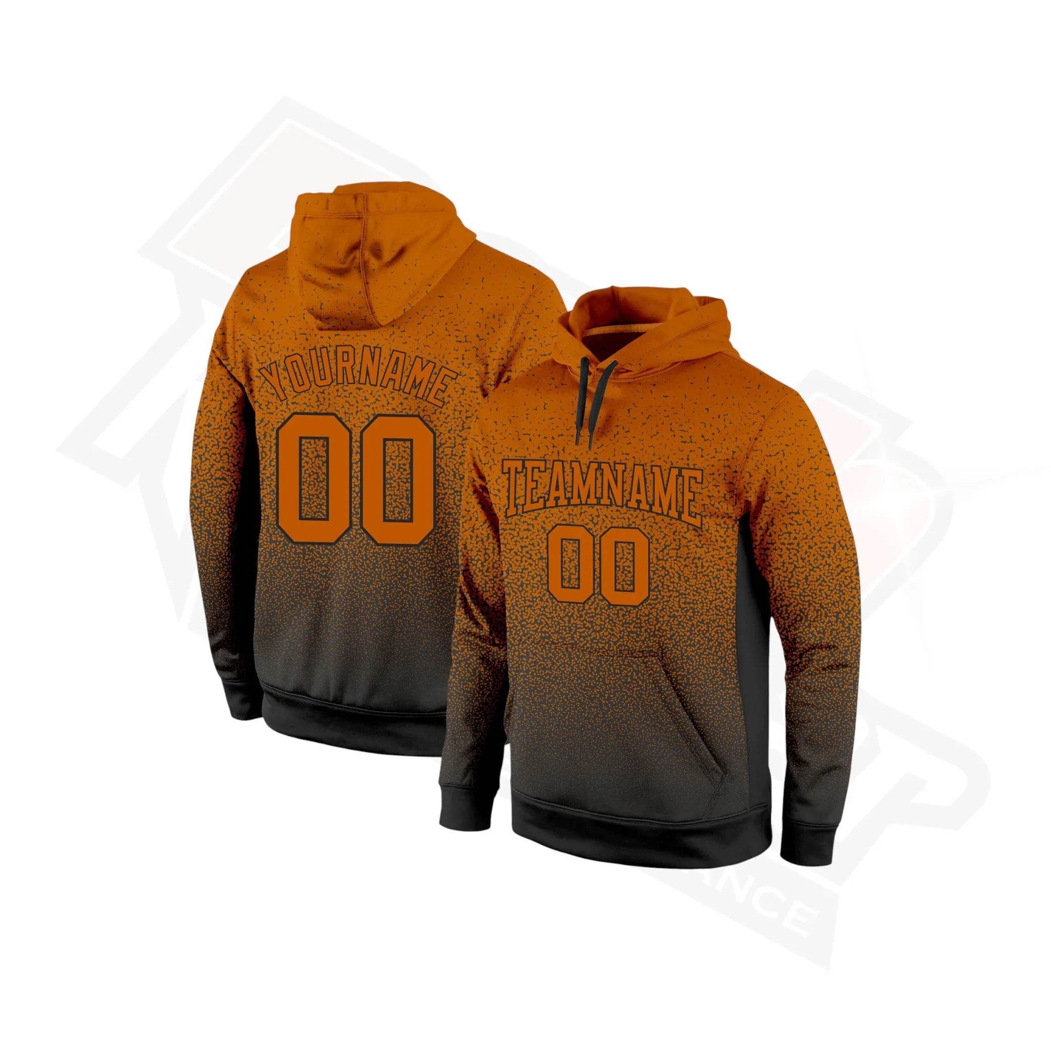 Custom Texas Orange & Black Fade Sports Hoodie - Dash Racegear Store
