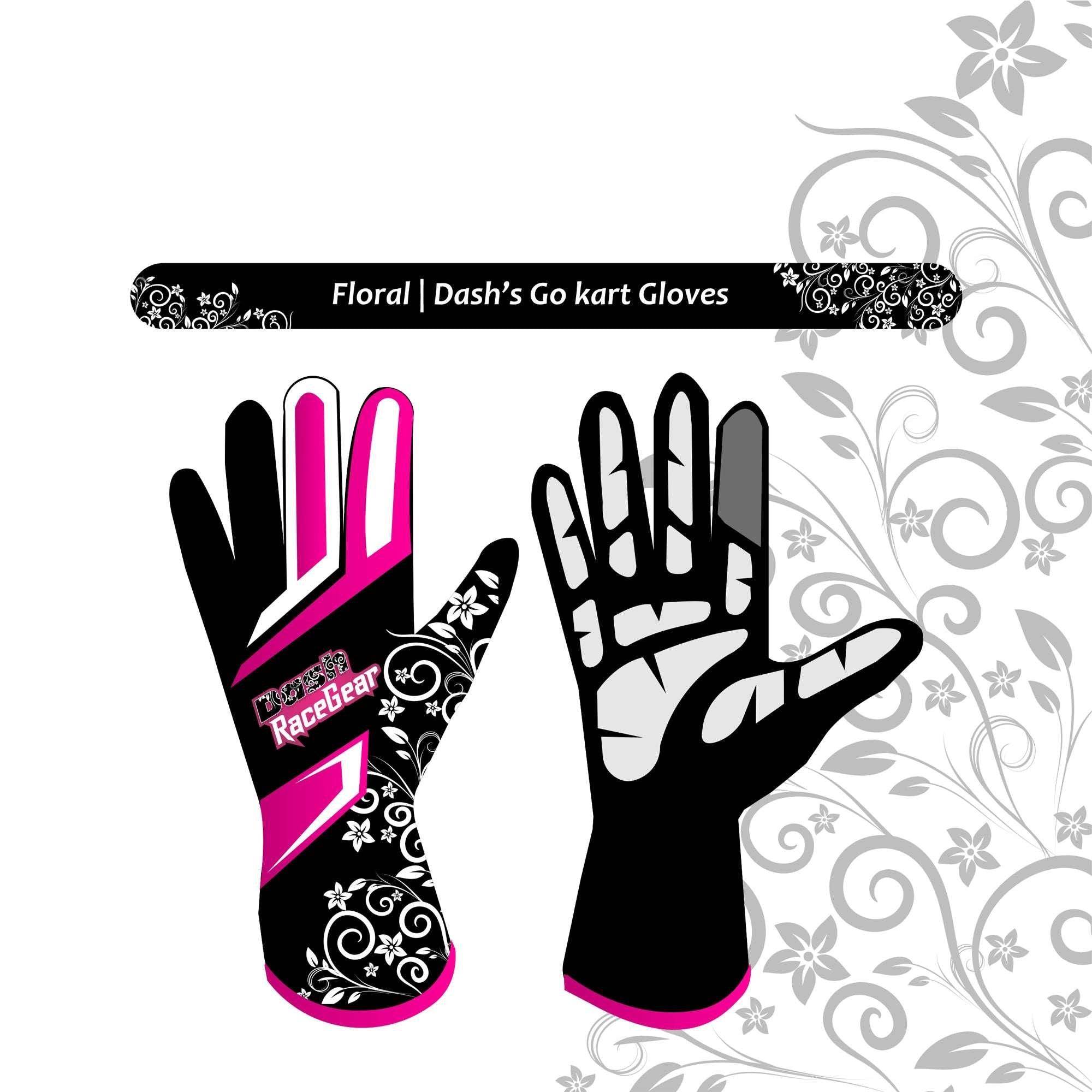 Dash Floral Kart gloves - Dash Racegear Store