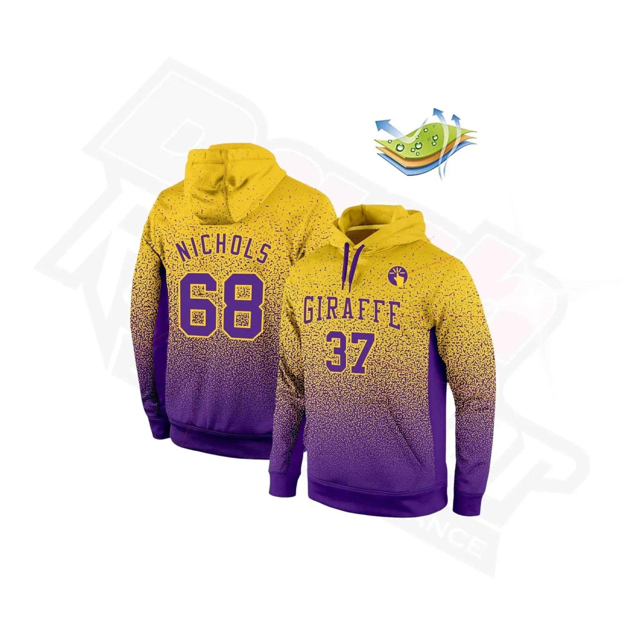 Exclusive Gold & Purple Fade Custom Stitched Sports Hoodie