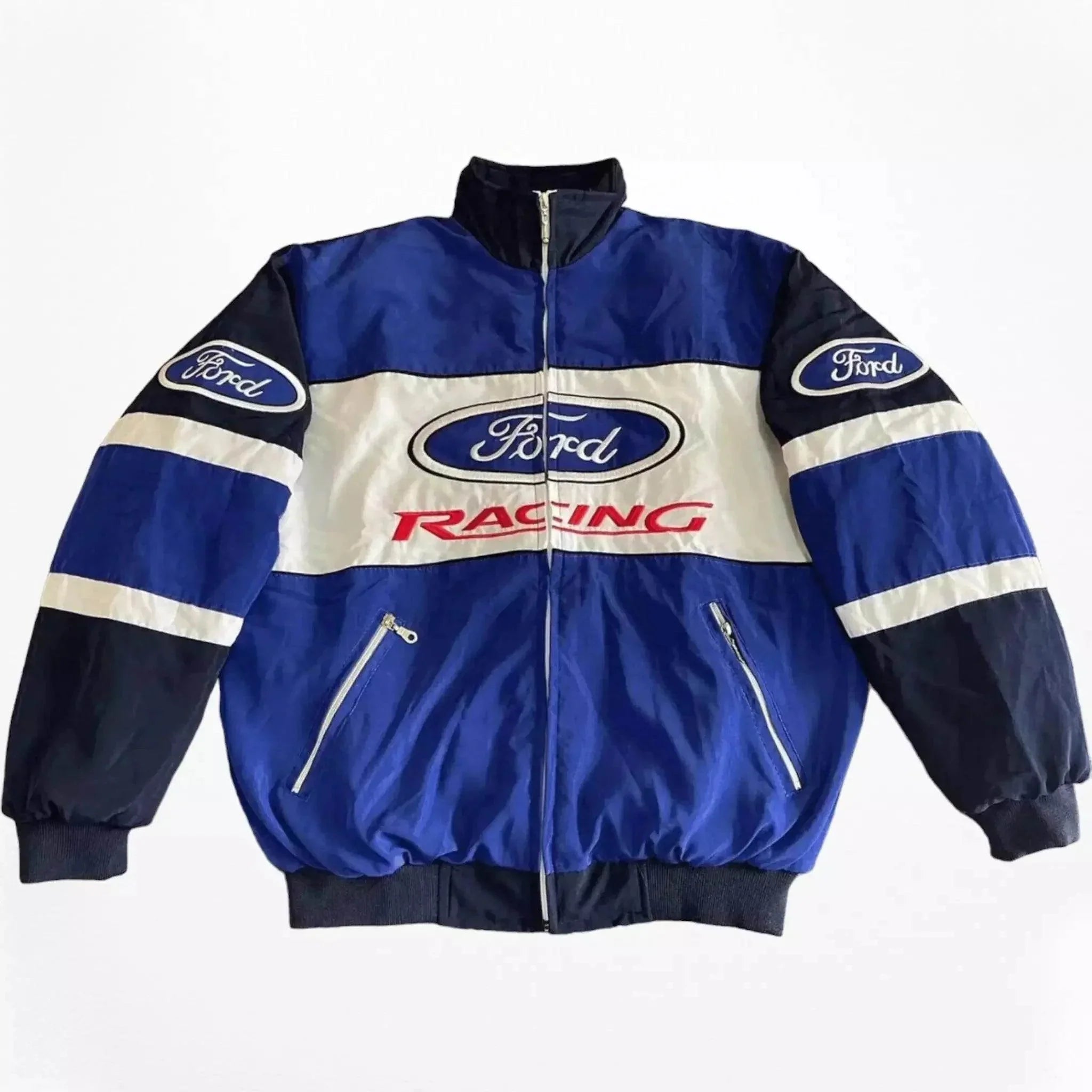 Vintage Ford F1 Racing Embroidered Bomber Jacket Men's