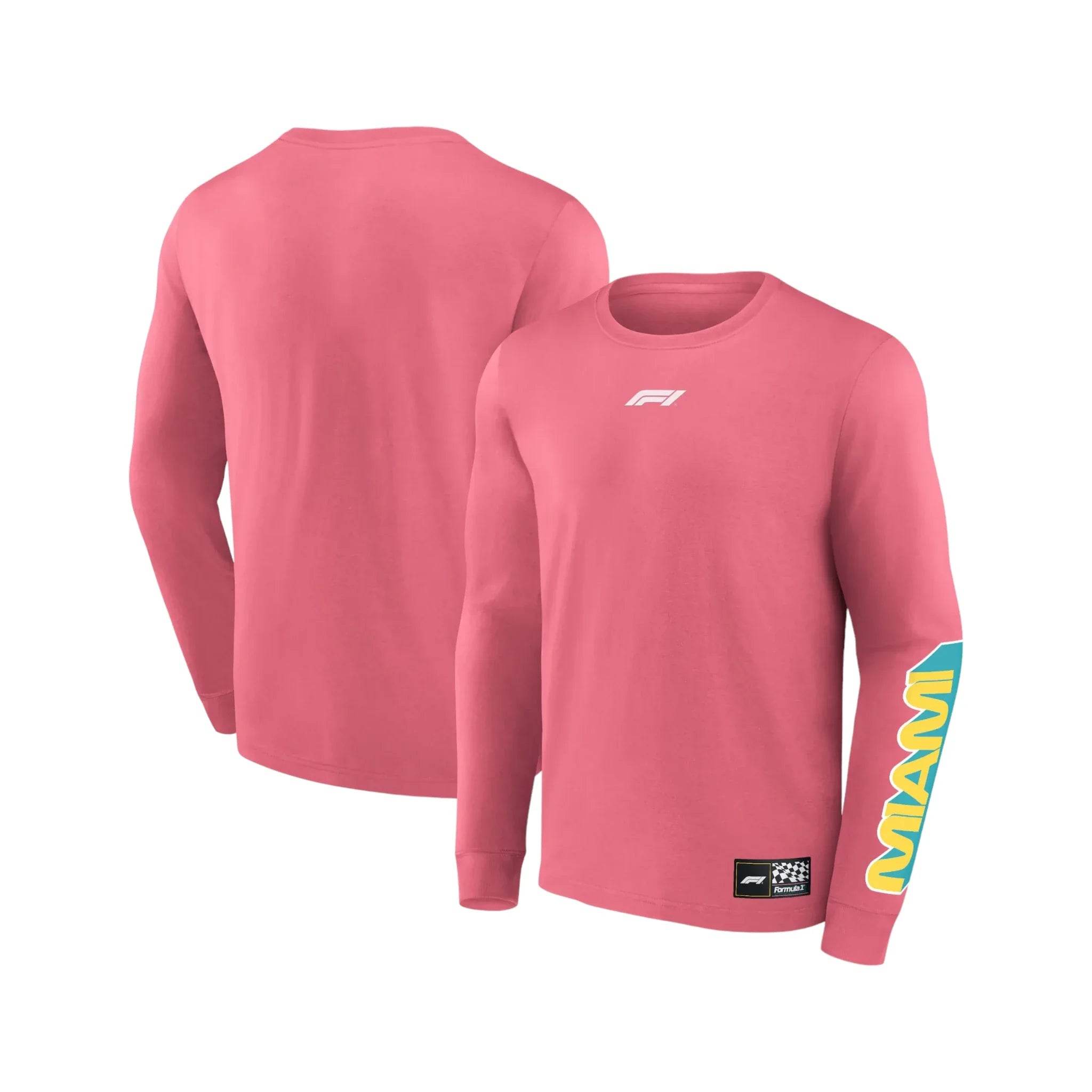 Formula 1 Miami Long Sleeve T-Shirt Pink - Dash Racegear Store