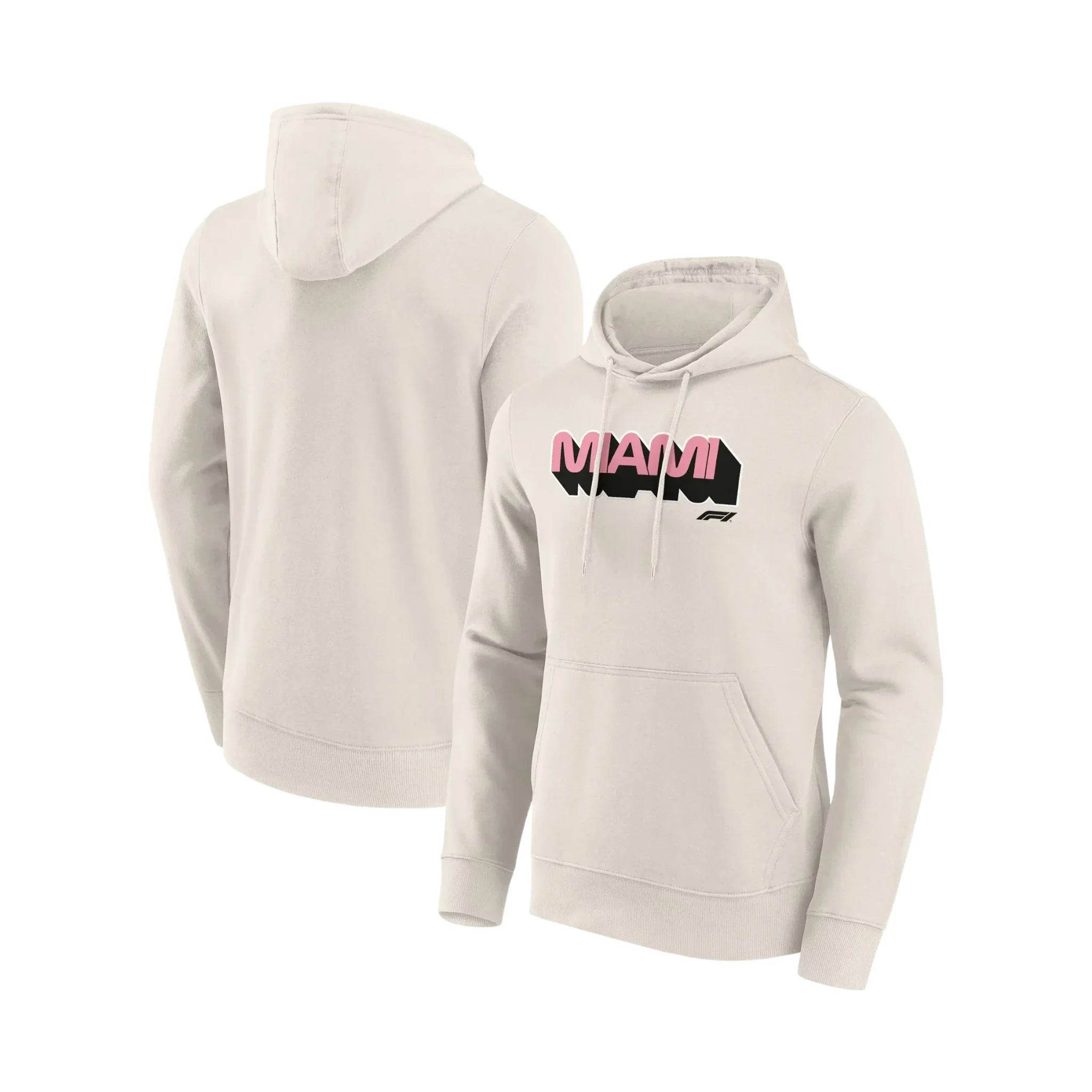 Formula 1 Miami Wordmark Graphic Hoodie Off White - Dash Racegear Store