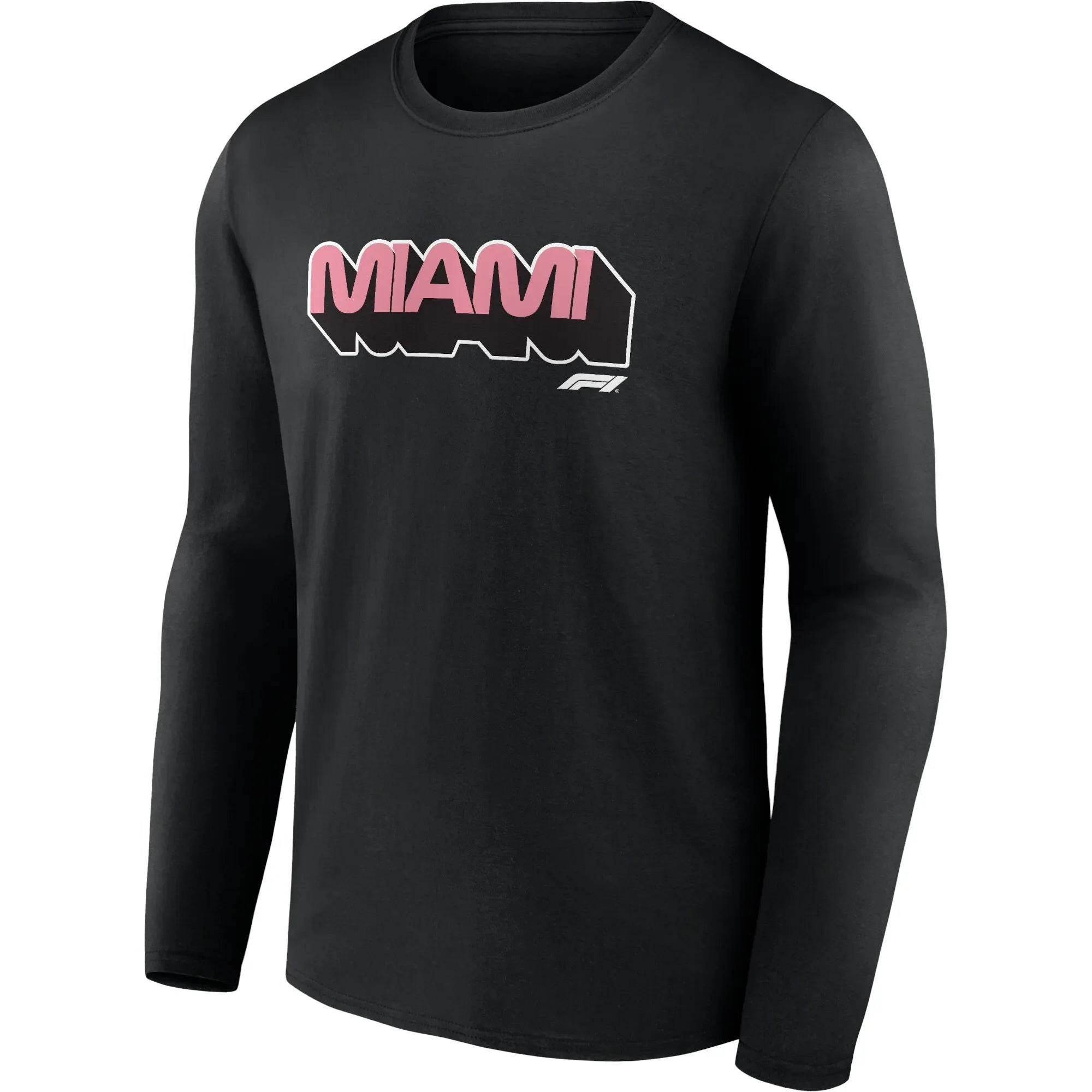 Formula 1 Miami Wordmark Graphic Long Sleeve T-Shirt Black - Dash Racegear Store