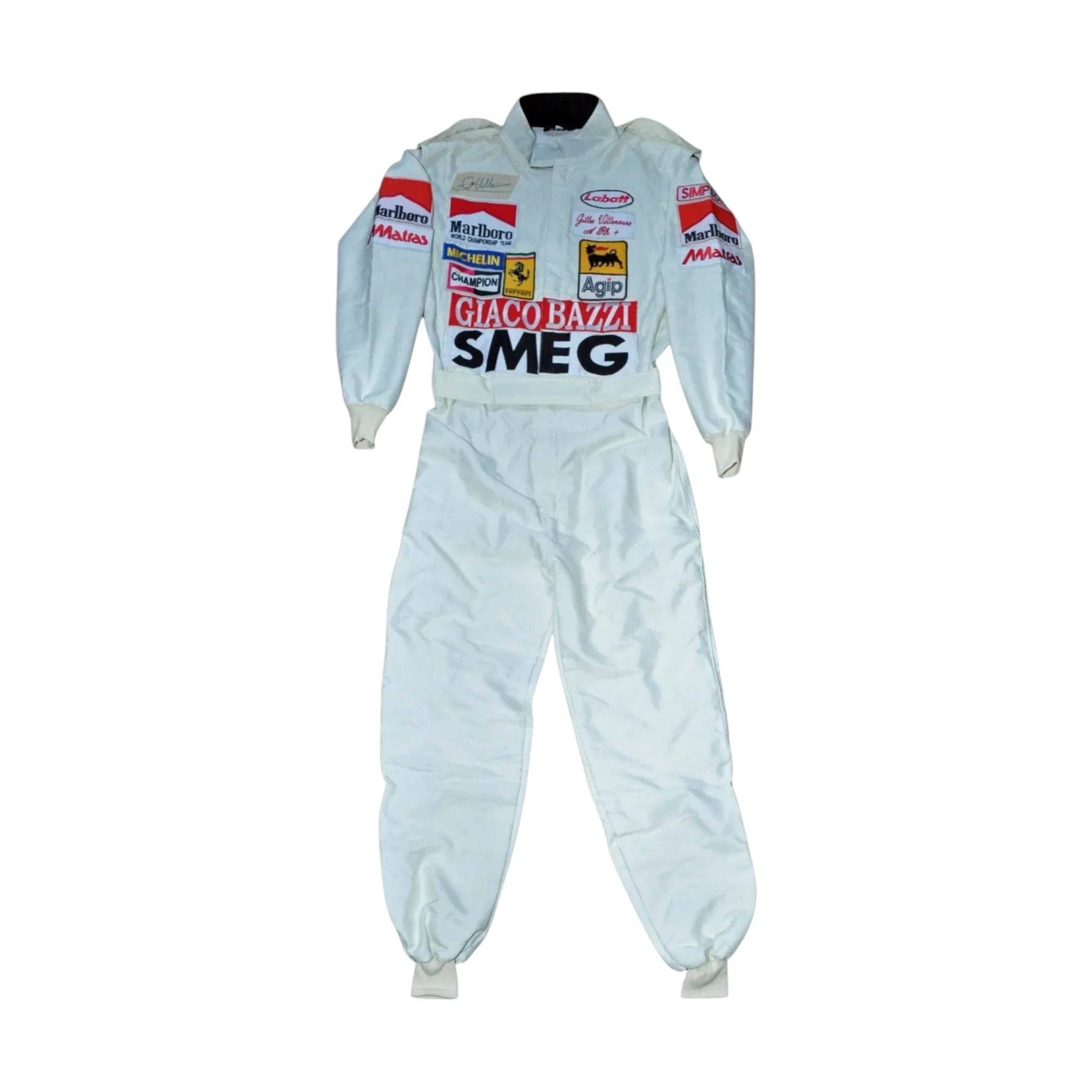 GILLES VILLENEUVE SIGNED Ferrari 1980 F1 REPLICA Race SUIT - Dash Racegear Store