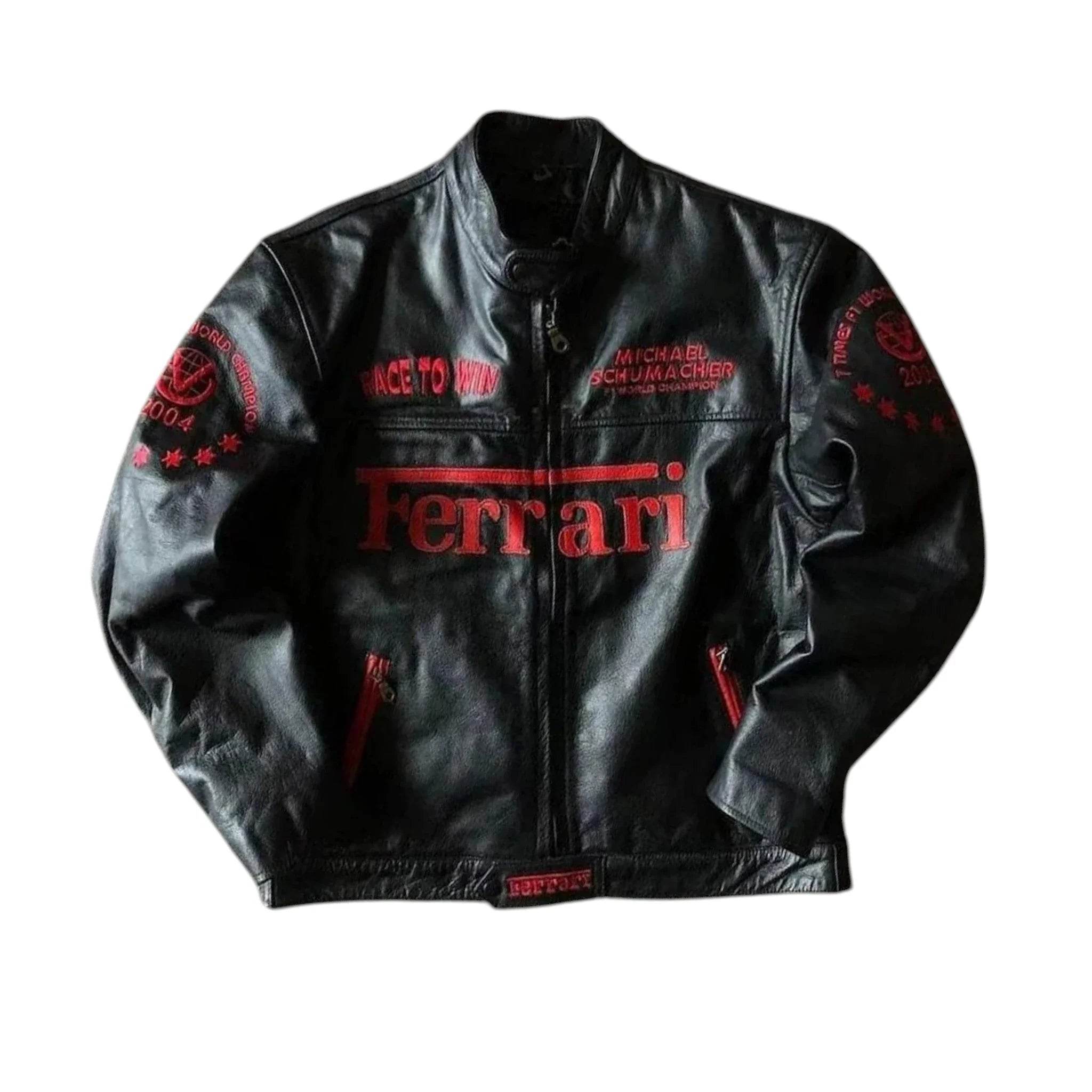 Genuine Cowhide Ferrari F1 Leather Jacket - Dash Racegear Store