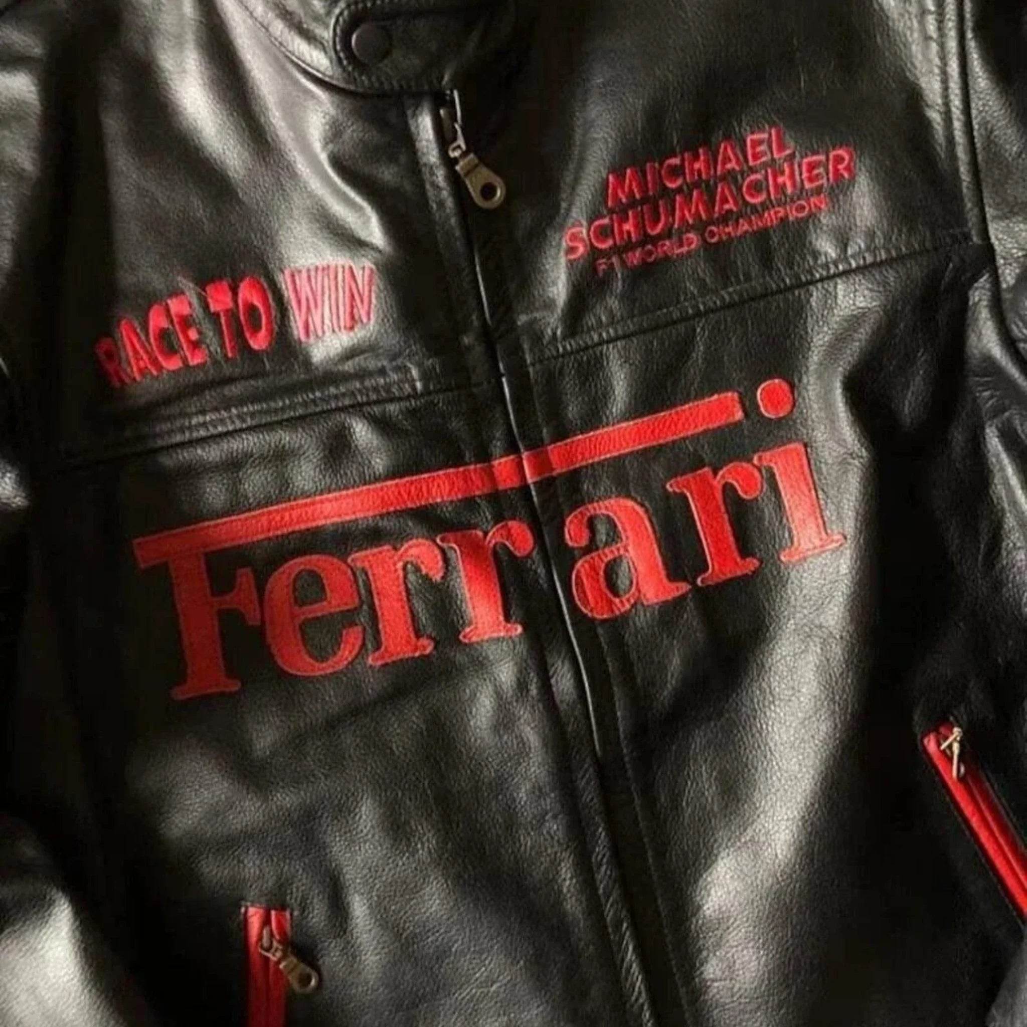Genuine Cowhide Ferrari F1 Leather Jacket - Dash Racegear Store
