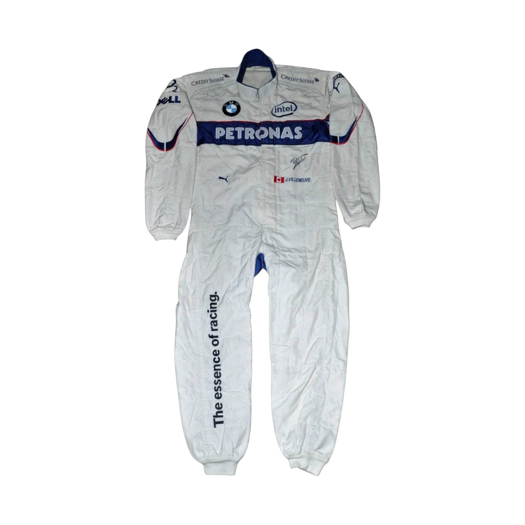 JACQUES VILLENEUVE USED & SIGNED BMW SAUBER 2006 Bahrain GP F1 Race SUIT - Dash Racegear Store