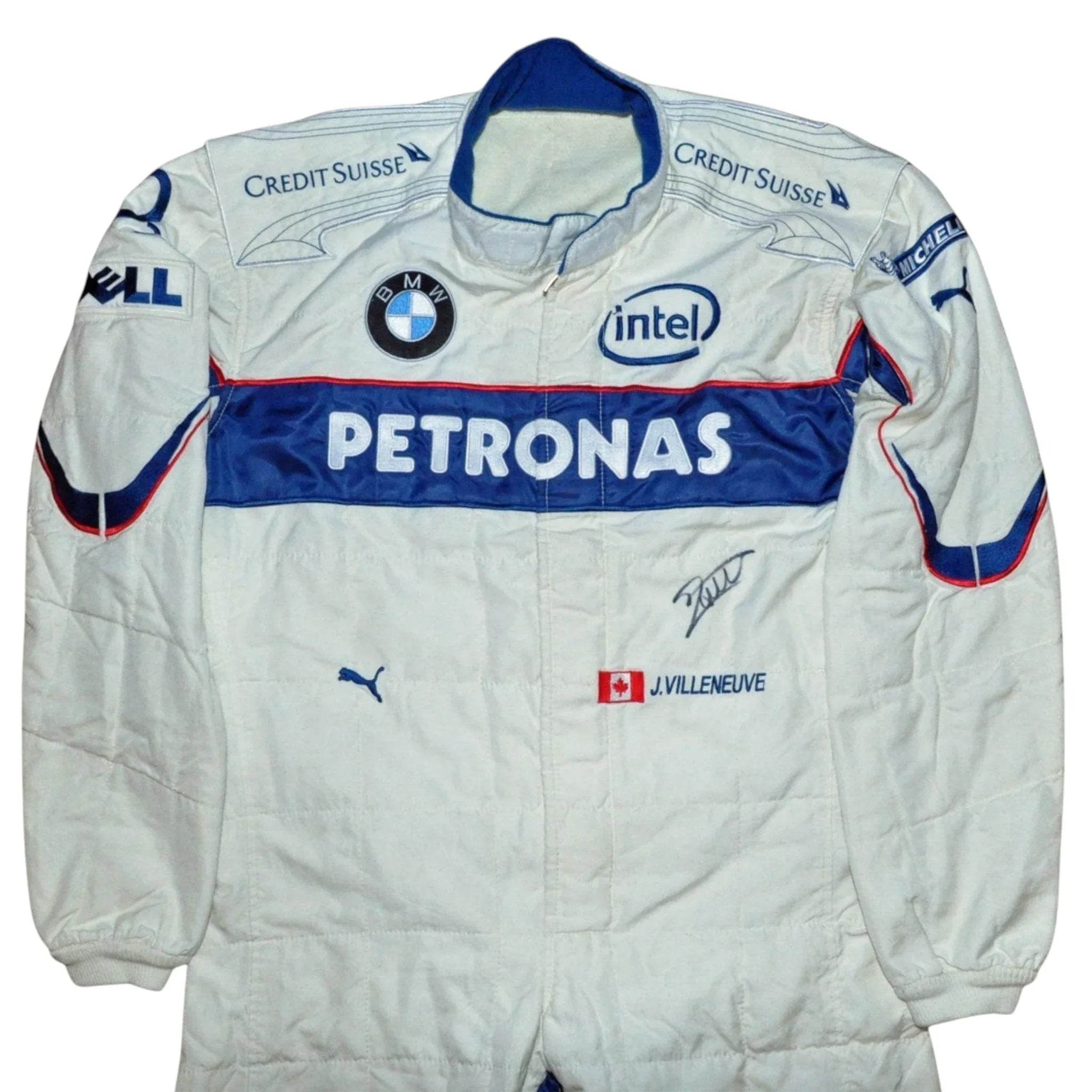 JACQUES VILLENEUVE USED & SIGNED BMW SAUBER 2006 Bahrain GP F1 Race SUIT - Dash Racegear Store
